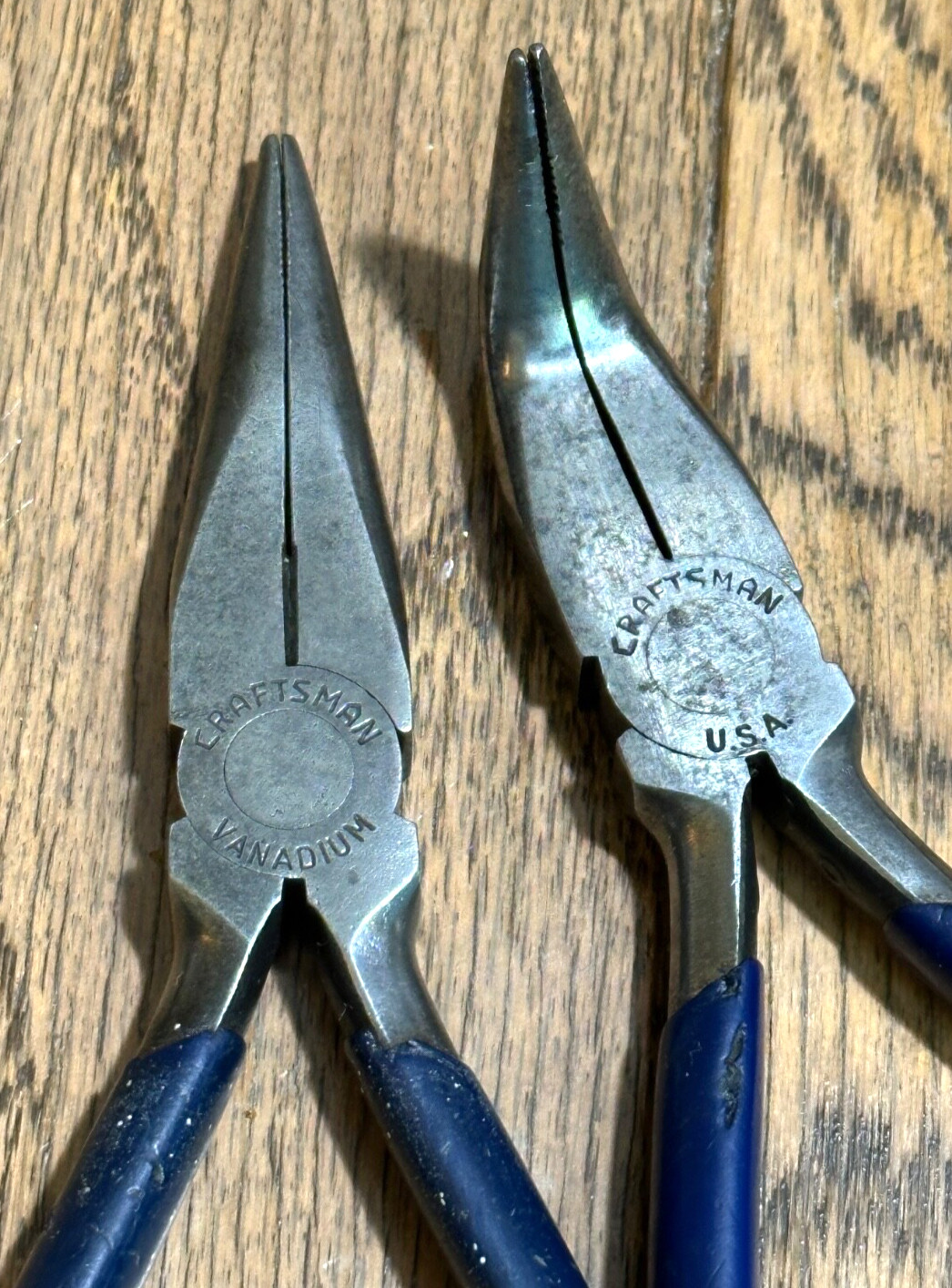 Craftsman Tools BLUE Pliers Bent Curved Needle Nose Side Wire Cutter Set Lot