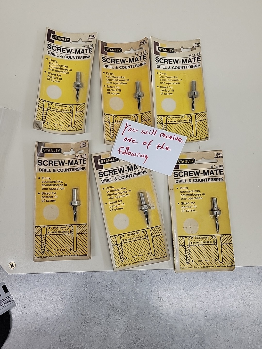 Stanley 04-603 Screw-Mate Drill & Countersink 1525 #04-603 3/4 x 8 #8 USA NOS