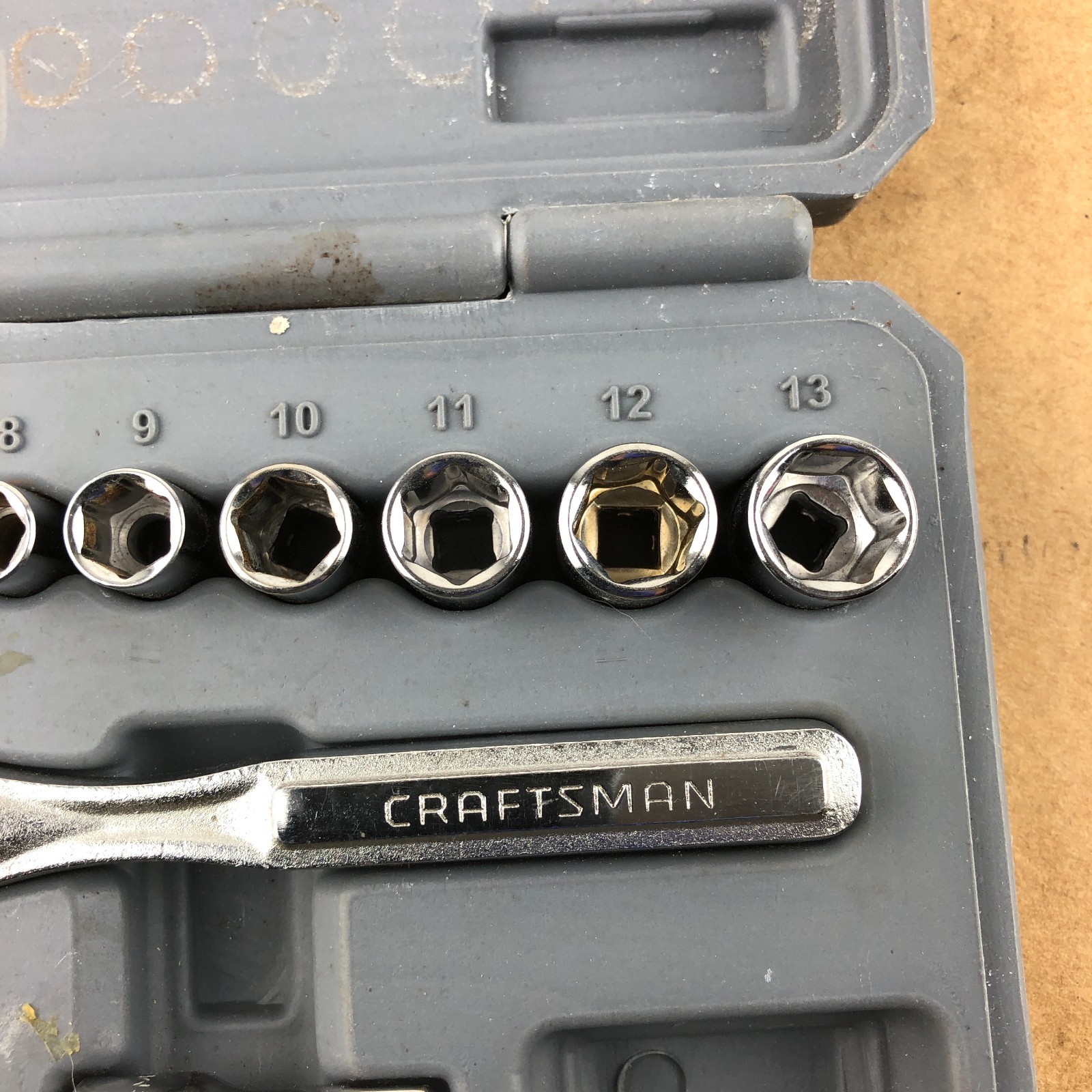Vintage Craftsman 1/4-IN. Drive 11-Pc. Metric Socket Set 34861 USA 5-13mm 6 Pt.