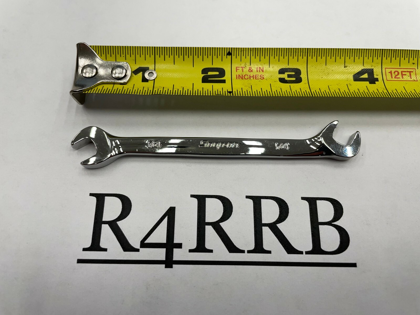 Snap-On Tools USA NEW 1/4″ SAE 4 Way Open End Angle Head Chrome Wrench VS8B