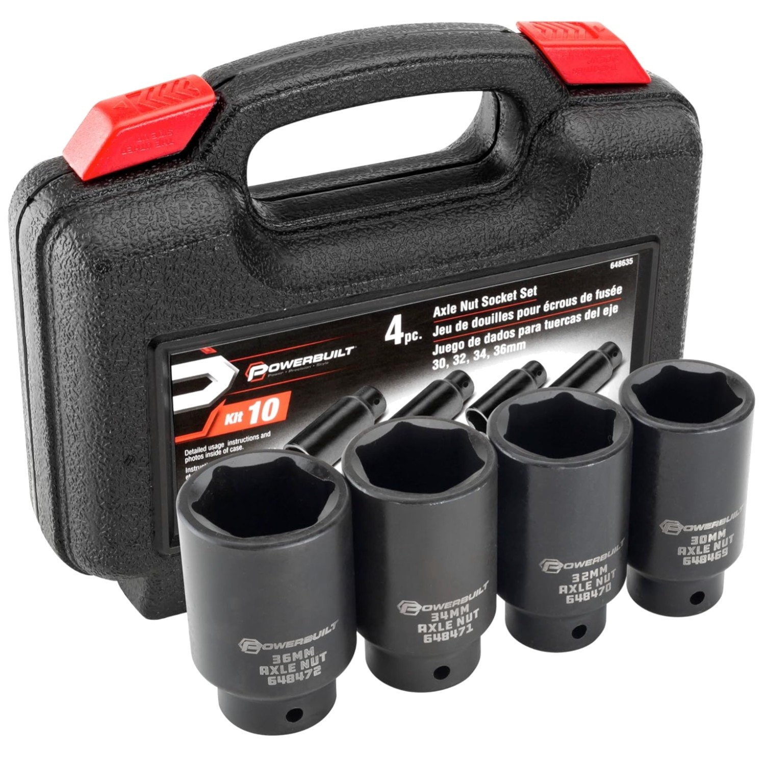 4-Piece Axle Nut Socket Kit – Chrome Vanadium