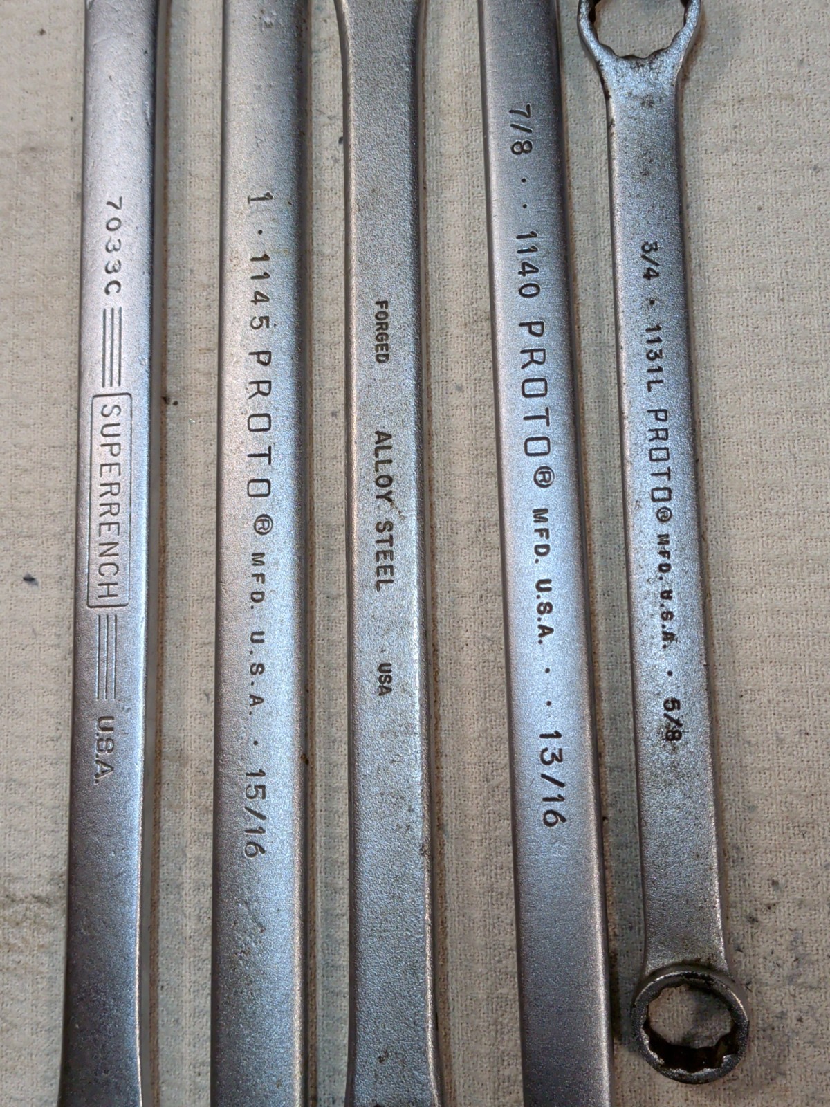 Vintage PROTO Professional Williams New Britain BOX END WRENCH SET OF 5, 1145