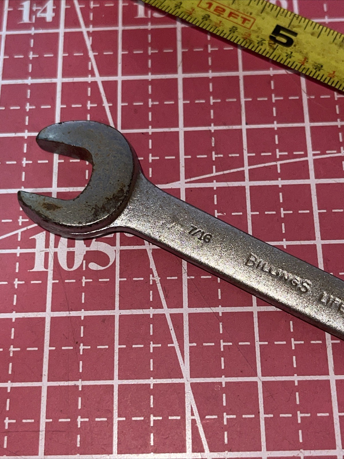 Vintage Billings Life Time L1723 3/8 X 7/16 Stubby Open End Wrench Life-time