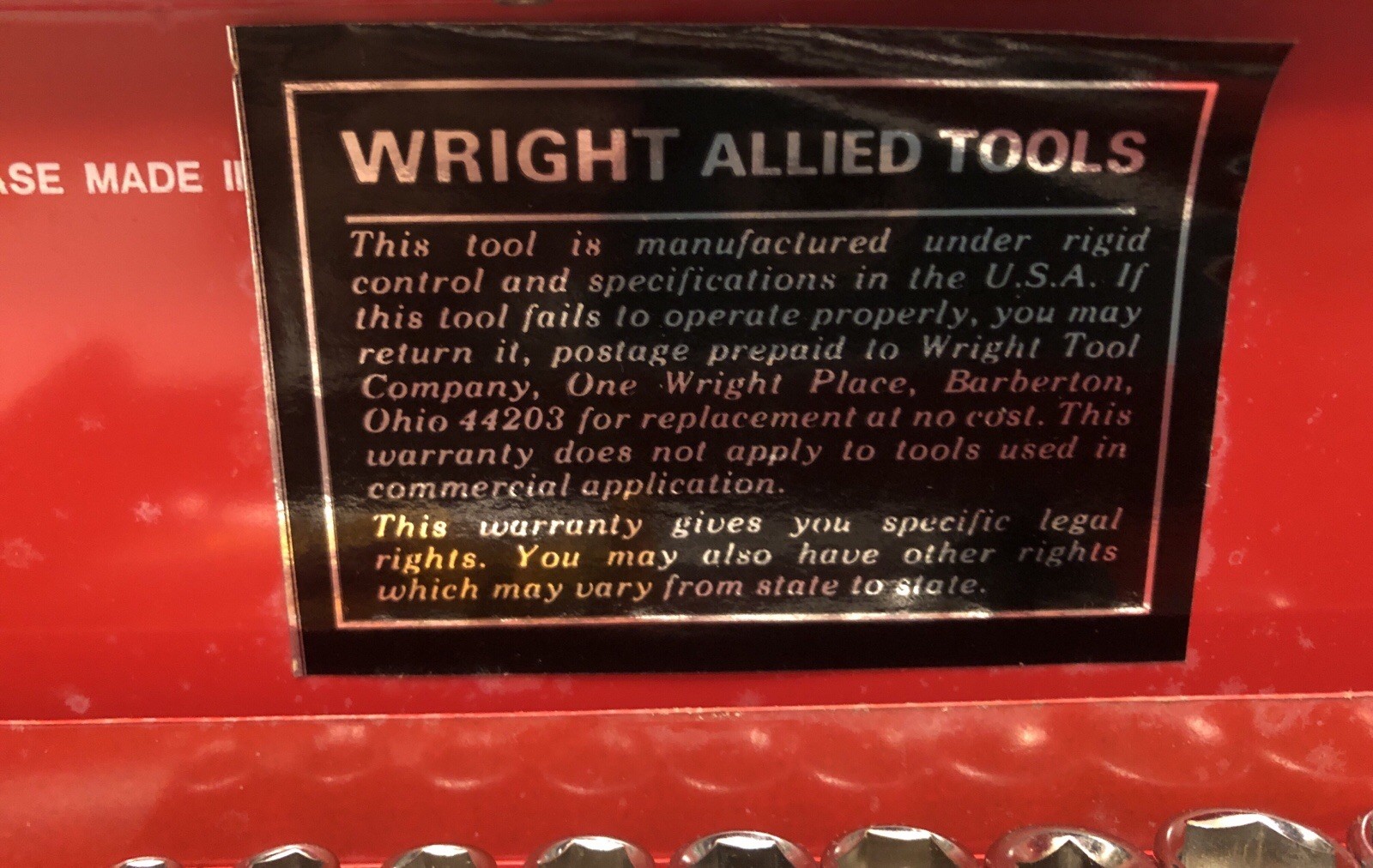 Clean and Shiny Wright Allied Tools 1/4” Socket Set A21 Made In USA