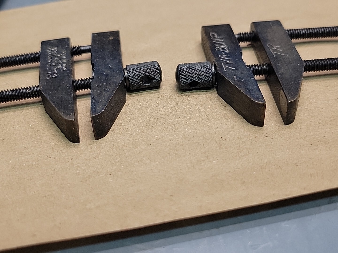 L. S. Starrett Machinist Parallel Clamps # 161A 2 Clamps W/ Owner Mark NOS