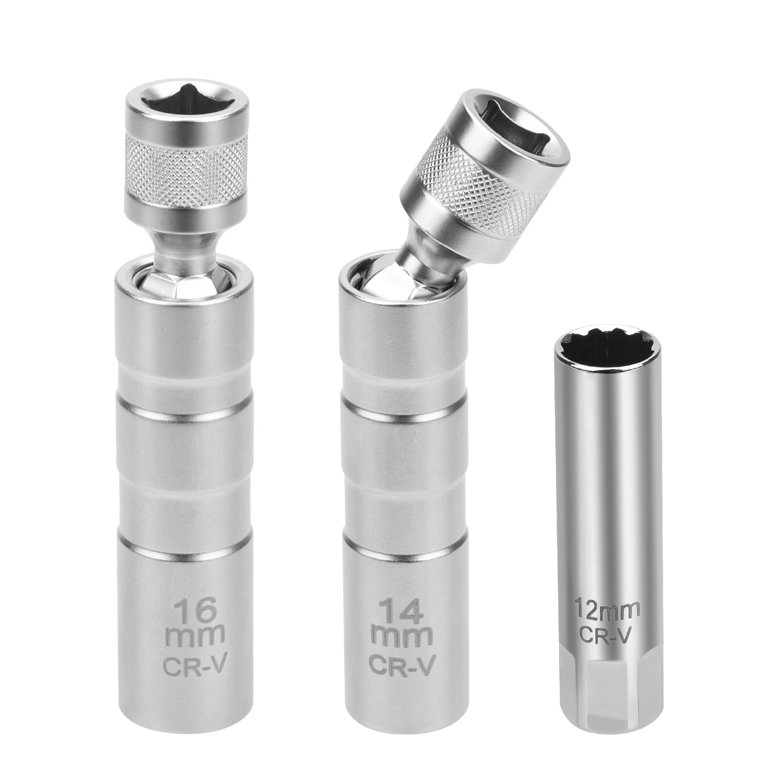 14mm&16mm Thin Wall Magnetic Swivel 3/8″Spark Plug Socket 12-Point Removal Tool