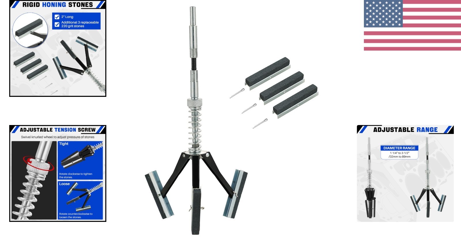 Engine Brake Cylinder Hone | Engine Cylinder Hone Tool for Grinding Holes Adj…