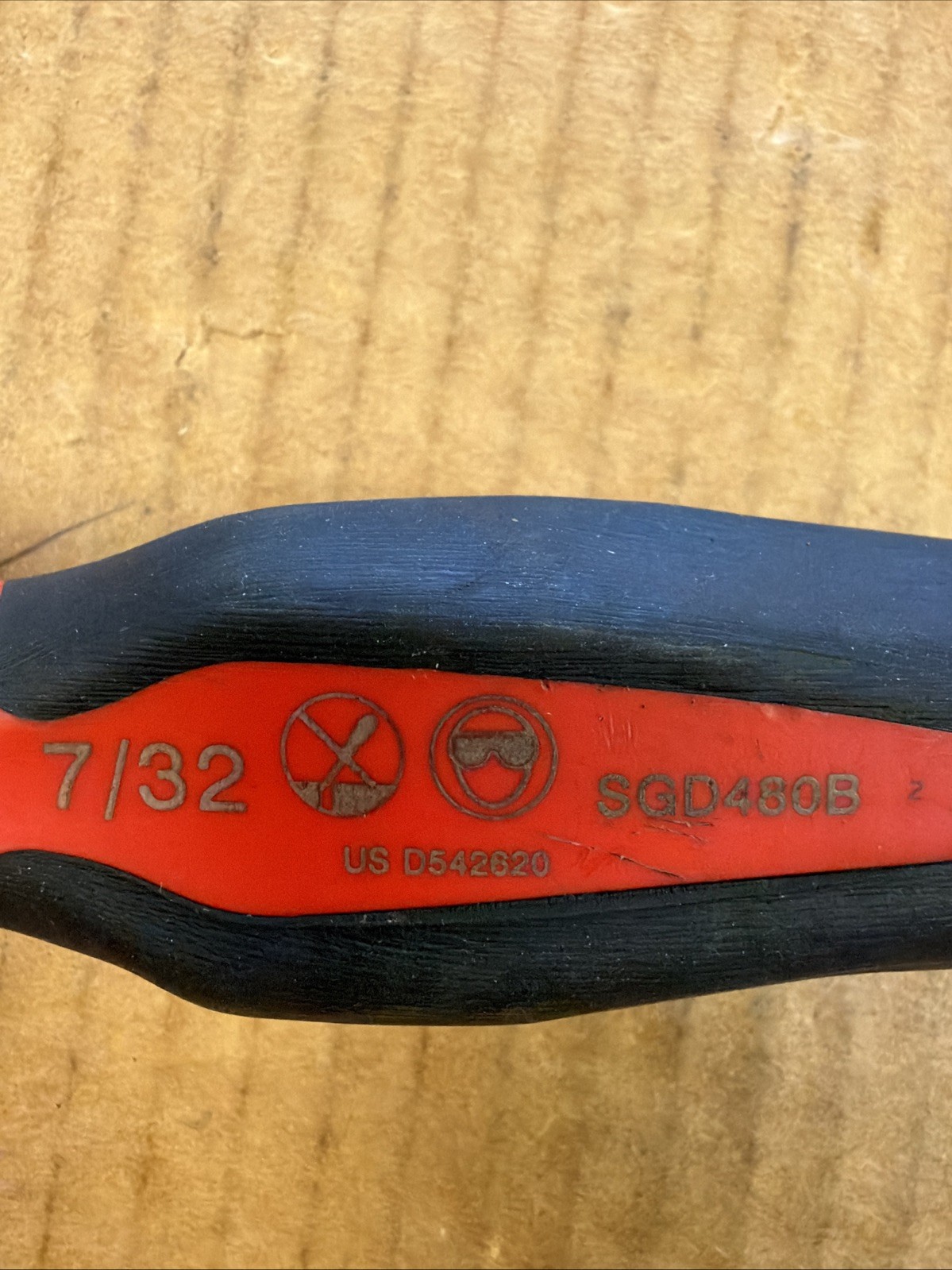 (F3426) Snap-on SGD480B Flathead SCREWDRIVER 7/32 Slotted Regular Red 12.5″