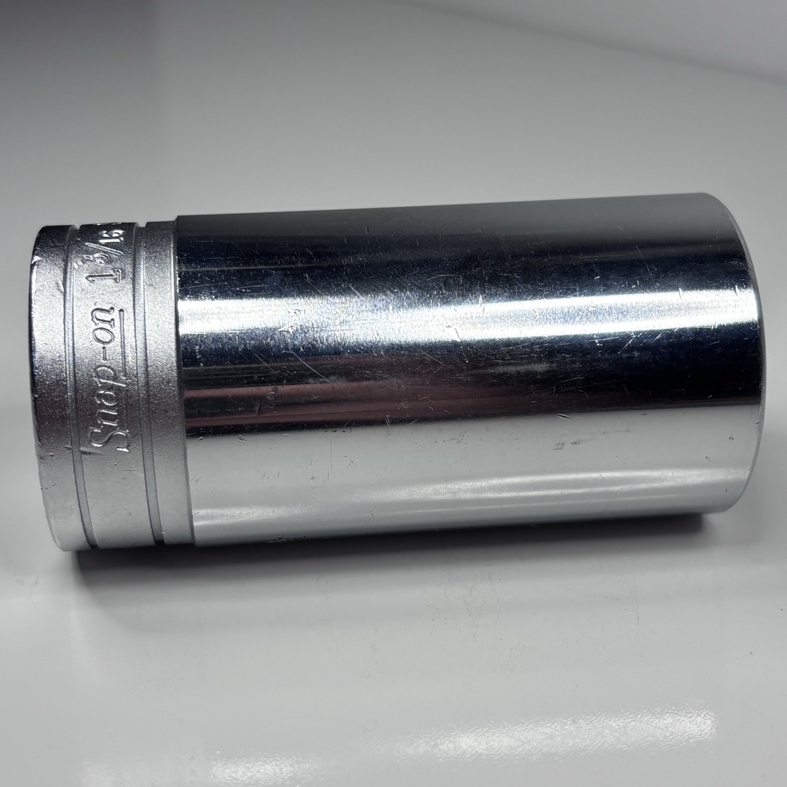 Snap On S381 1/2 Dr 12Pt SAE 1-3/16 Flank Dr Deep Chrome Socket USA VTG 1985 VGC