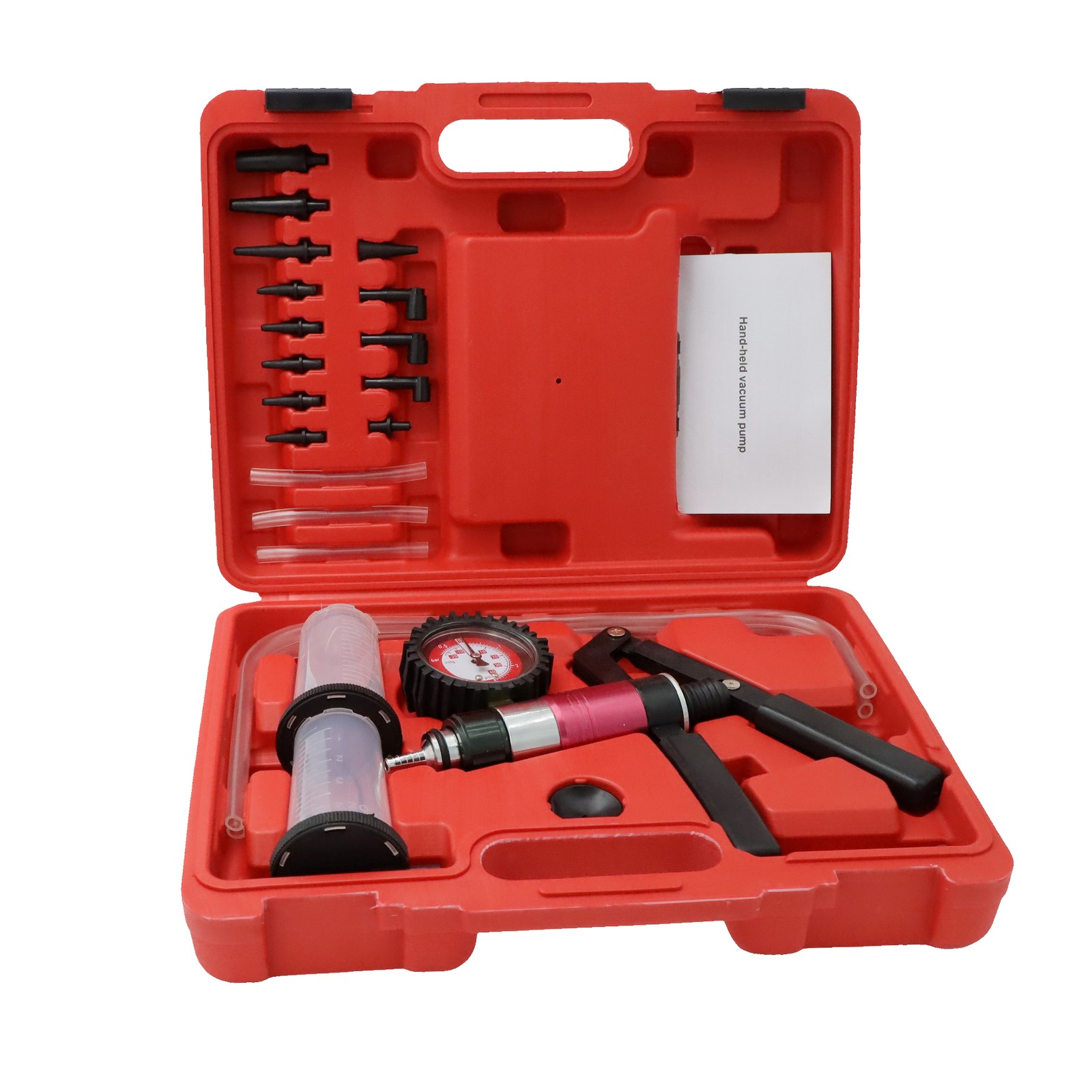 Hand Held Vacuum Pressure Pump Tester Set Brake Fluid Bleeder Bleeding Set + Box