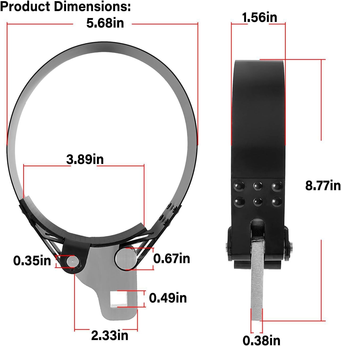 2322D Heavy-Duty Oil Filter Wrench 5-1/4″ to 5-3/4″ for 1/2in Square Drive Tool