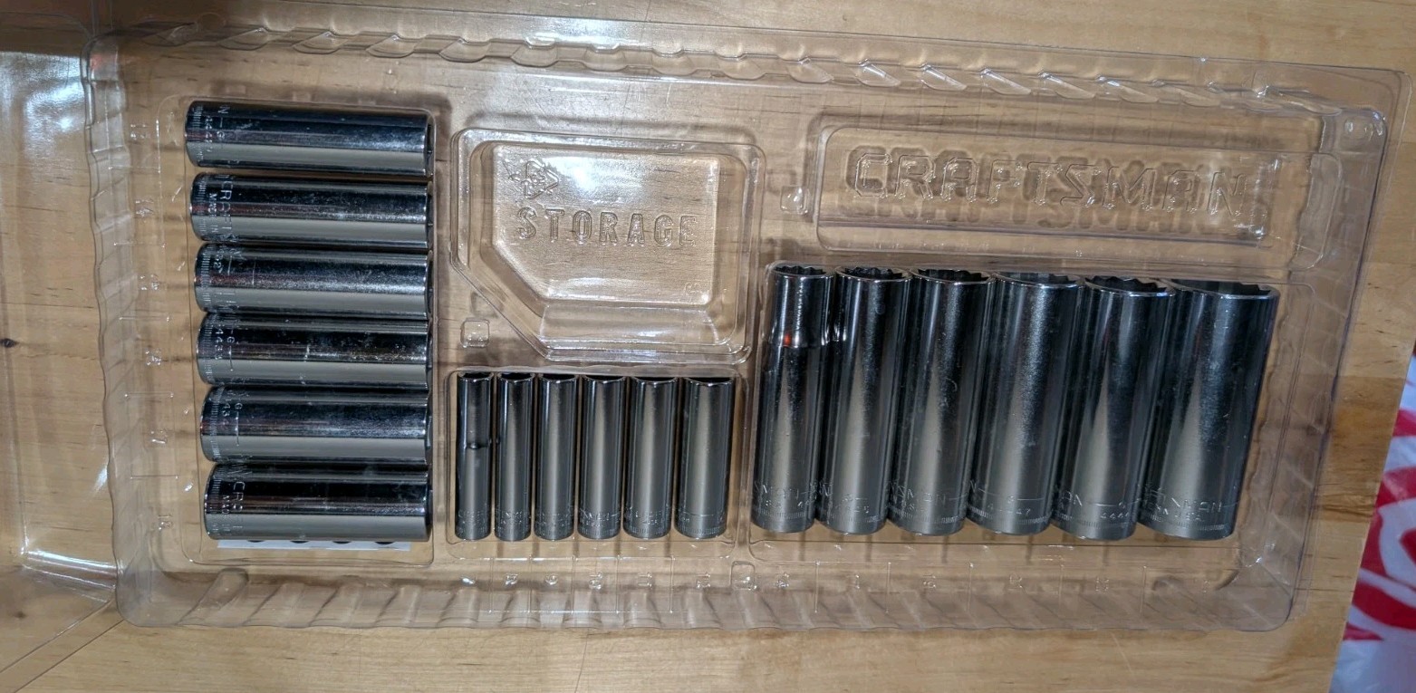 Craftsman 18pc Metric Deep Socket Set 6pt/12pt 1/4 3/8 1/2” Drive #34430 USA Exc