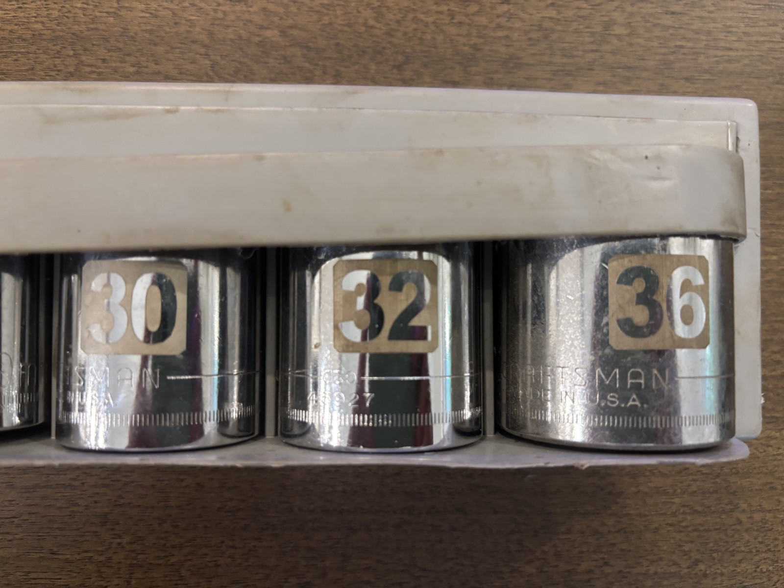 Sears Craftsman USA 1/2” Drive 6pc Metric Easy Read Socket Set 27-36mm 34575