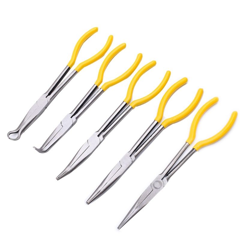 Pliers Plug Cable Puller Long Needle Nose Plier Wire Cutter Hose Clamp Hand Tool