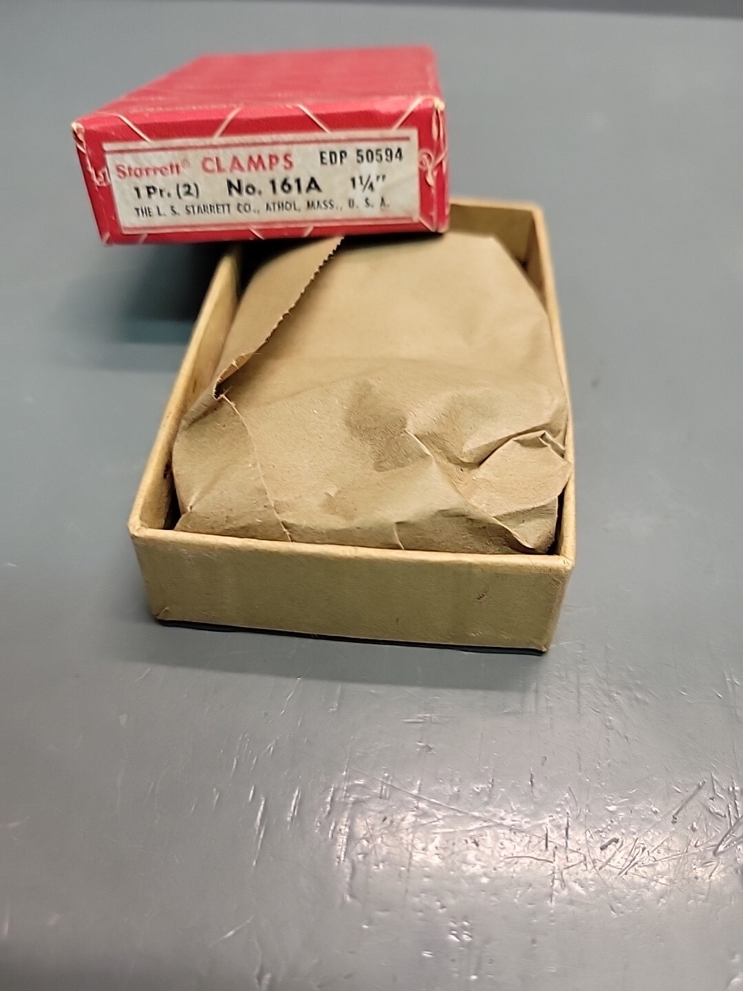 L. S. Starrett Machinist Parallel Clamp Set No. 161-A (2 Clamps) NOS w Marks