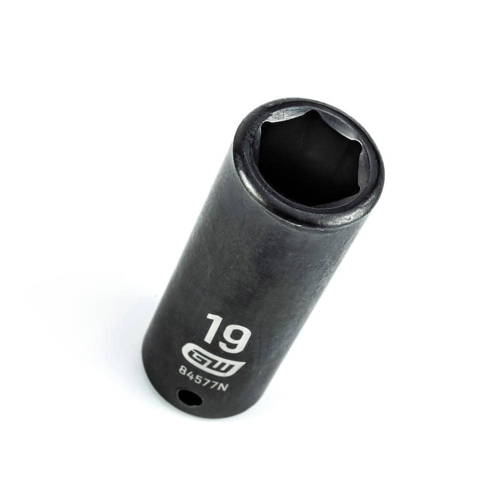 GEARWRENCH 1/2″ Drive 6 Pt. Deep Impact Socket, 19mm – 84577N Black