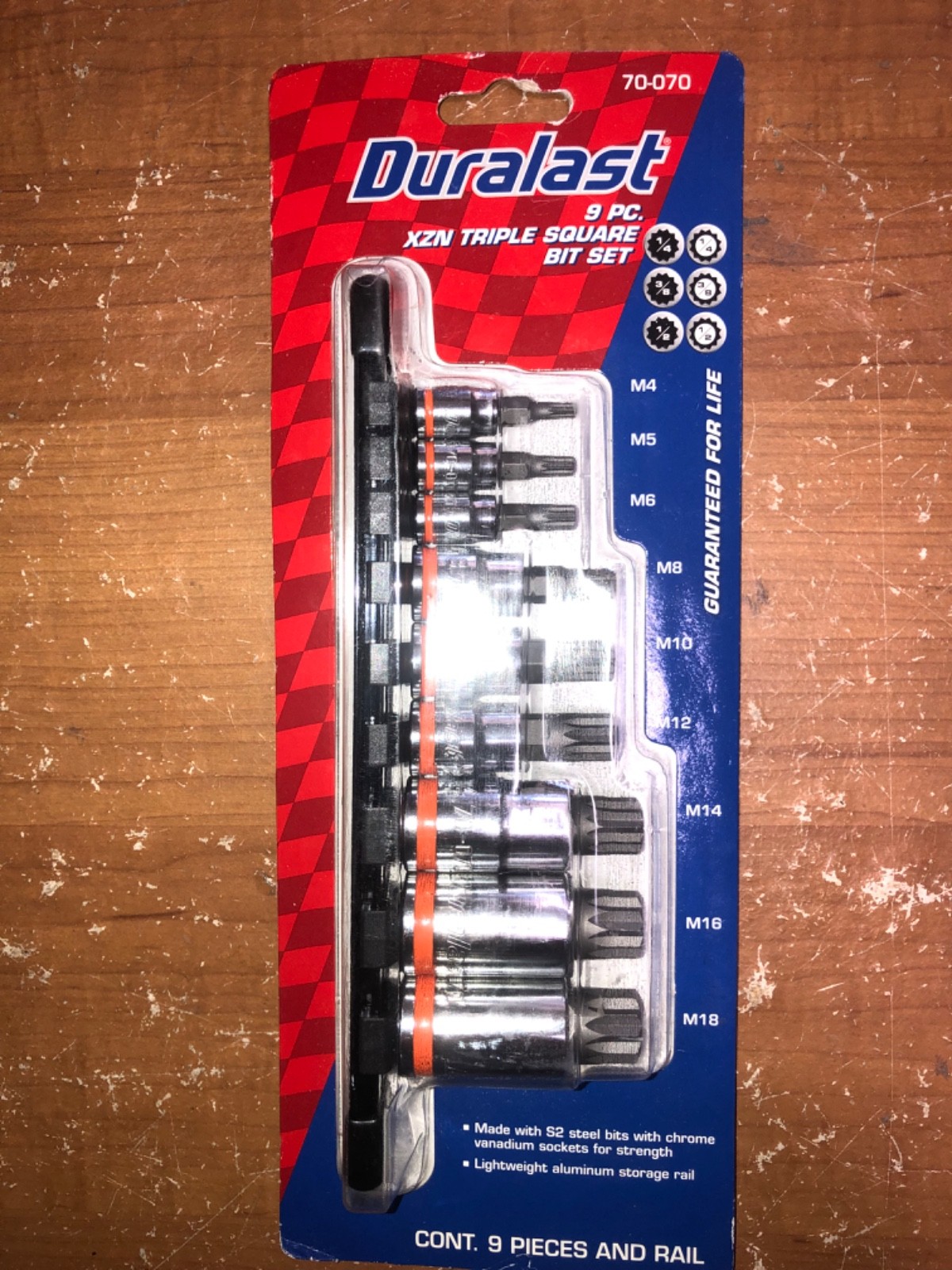 Duralast 70-070 XZN Triple Square Bit Set 9 pieces