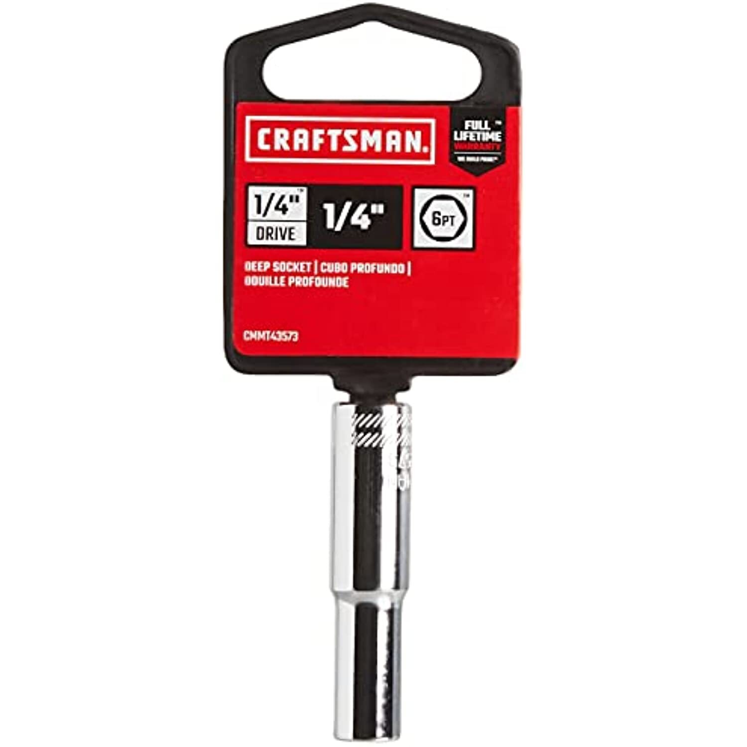 CRAFTSMAN Deep Socket, SAE, 1/4-Inch Drive, 1/4-Inch, 6-Point (CMMT43573)