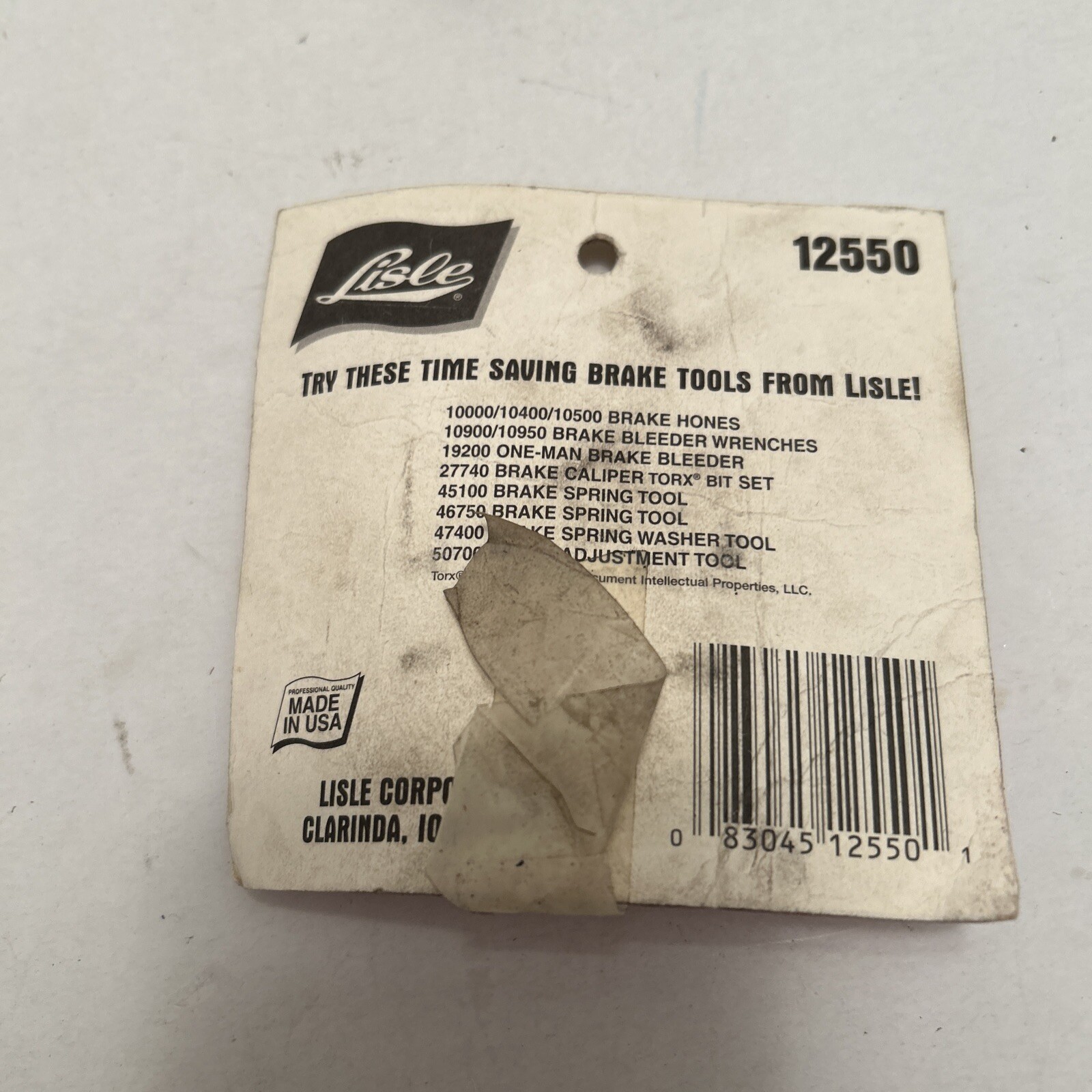 Lisle Tools 12550 Brake Caliper Bit Set New