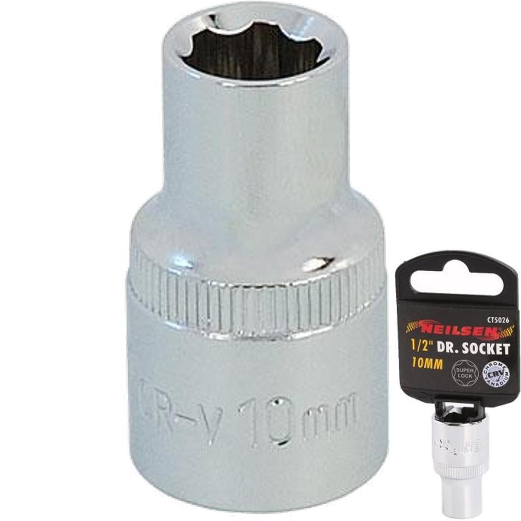 Neilsen 1/2″ Drive Standard Shallow Square Metric Single Socket 10mm