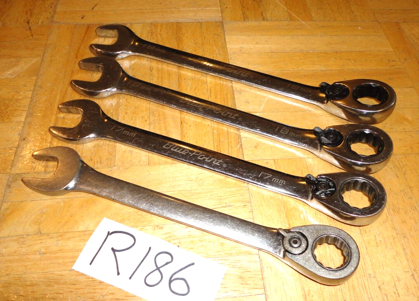 BLUE-POINT TOOLS 4 PC. METRIC RATCHETING REVERSABLE WRENCHES 16, 17, 18, 19MM