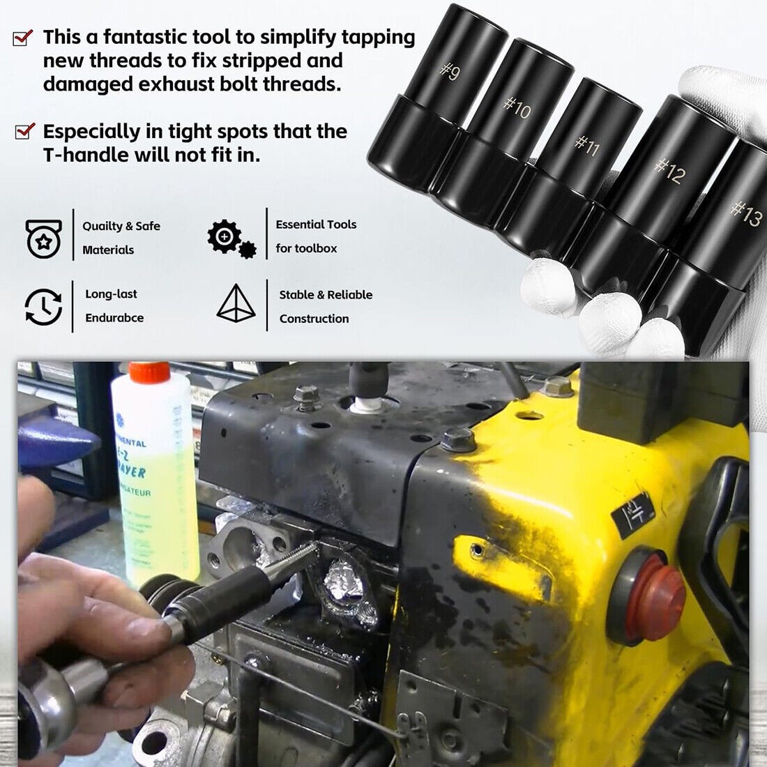 5pc 71670 Extra Large Tap Holding Socket Set with holder 5/8″11/16″,3/4″,7/8″,1″