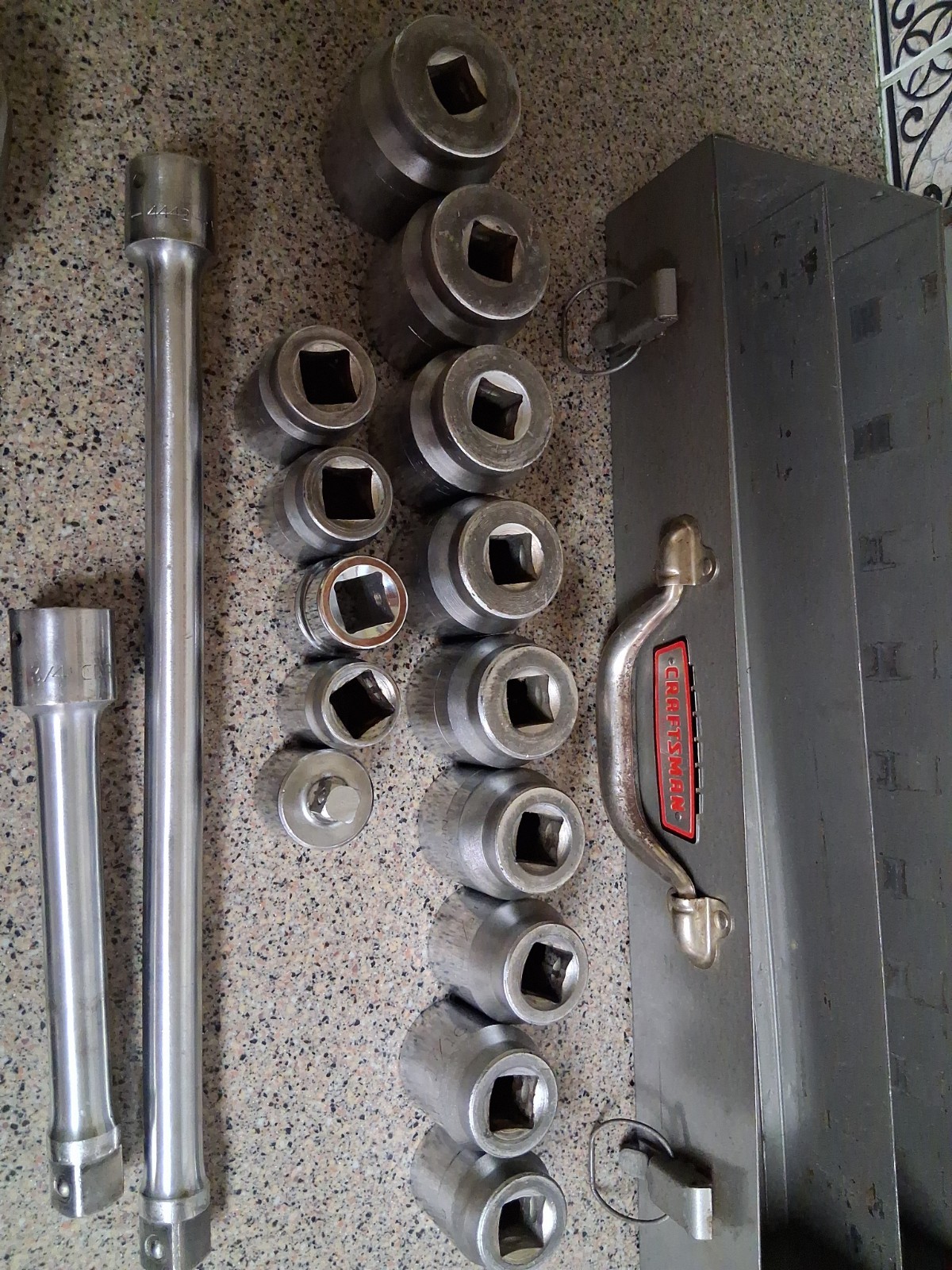Craftsman USA 19 pc. 3/4» Dr Socket Set 1-1/16 – 2″ w/Case Ratchet Breaker Bar