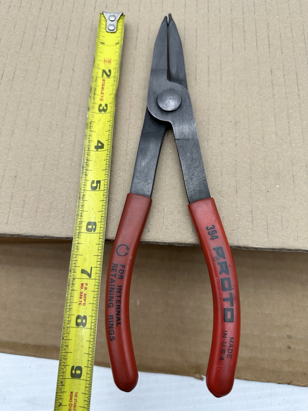 Proto 394 Internal Retaining Ring Pliers – 9 Inch Red Vintage Made In USA *READ