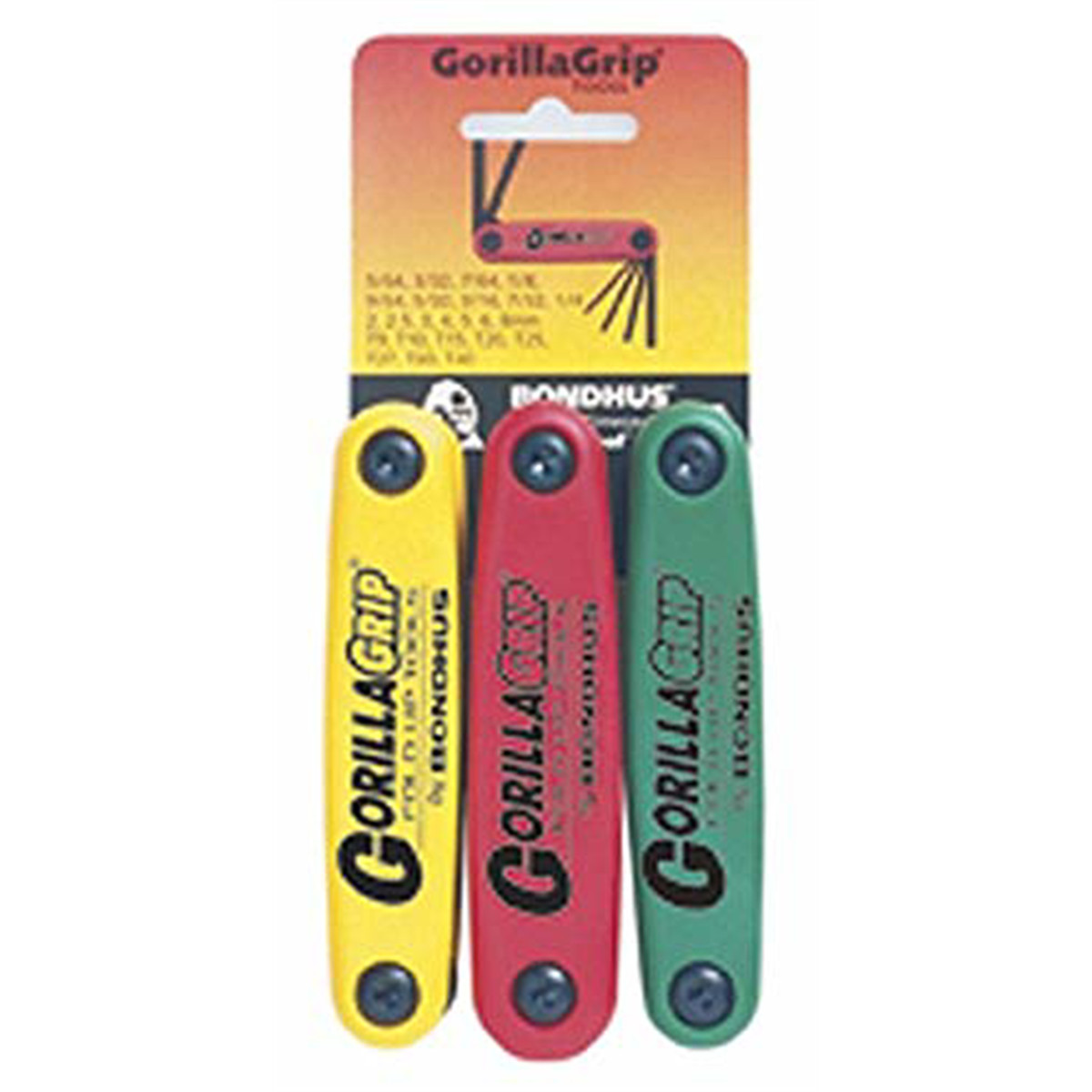 Bondhus 12533 GorillaGrip Hex & Star Fold-up Hex Wrenches – 3pk