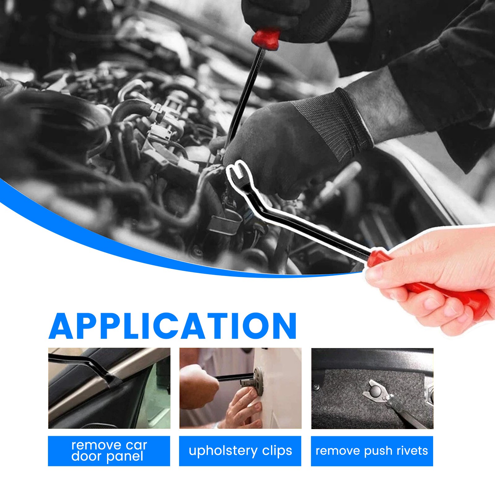 5 Auto Trim Removal Tool Kit Car Panel Door Window Fastener Remover Pry Tool Set