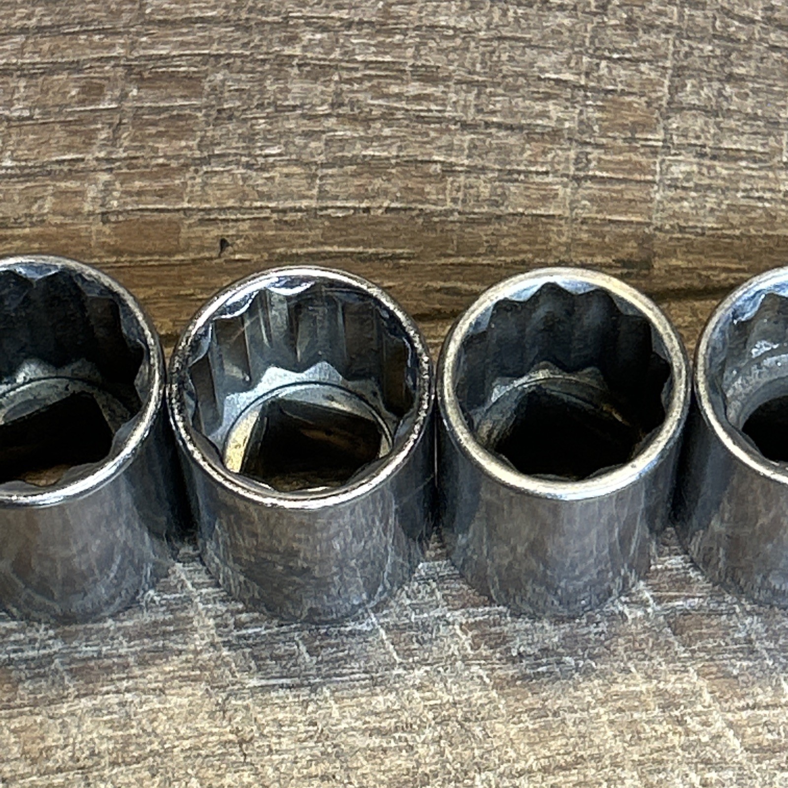 10 Piece Vintage Craftsman 1/2″ Drive 12 Point Metric Socket Set Made In USA