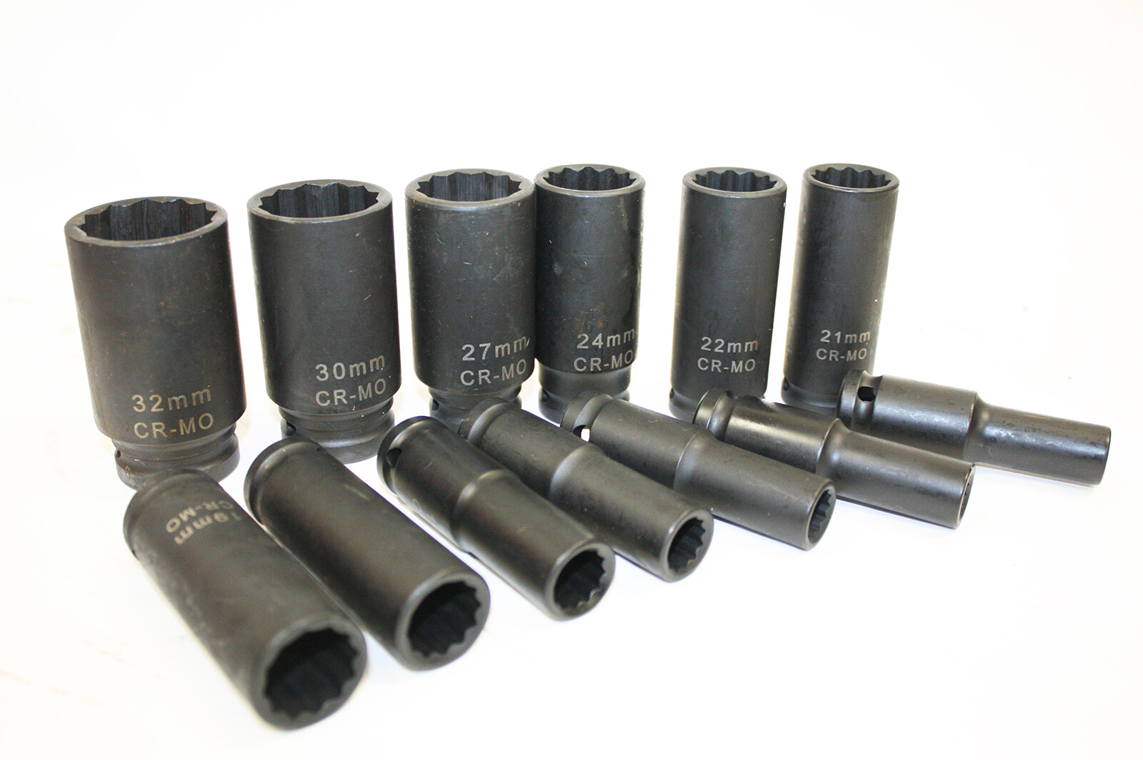 13pcs 1/2″ Dr. Metric 12 Point Deep Spindle Axle Nut Impact Socket Set CR-MO MM