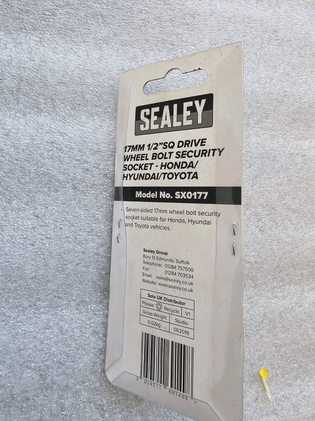 Sealey 17mm 1/2in Drive Wheel Bolt Security Socket Honda/Hyu/Toyota – SX0177