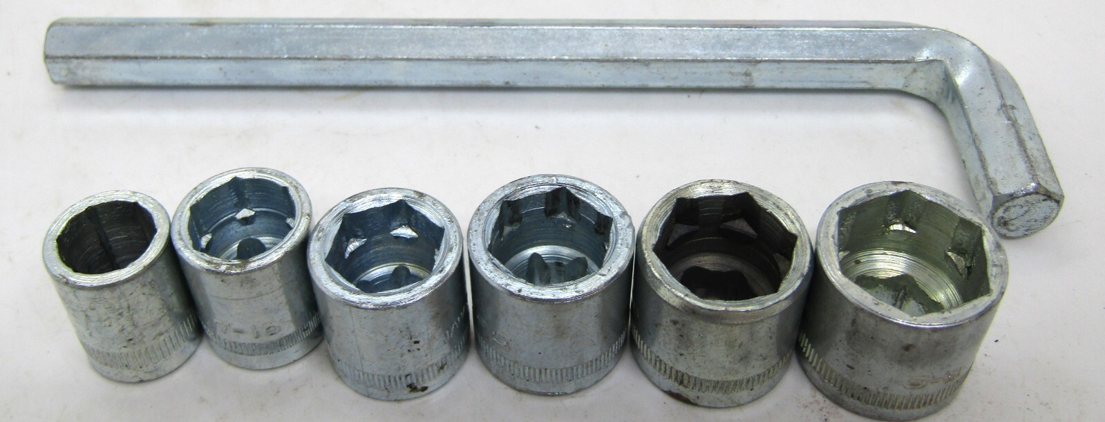 Hex Key Socket Set, 7-Piece, 6- Point 3/8-5/8 Sockets, Made in Japan.