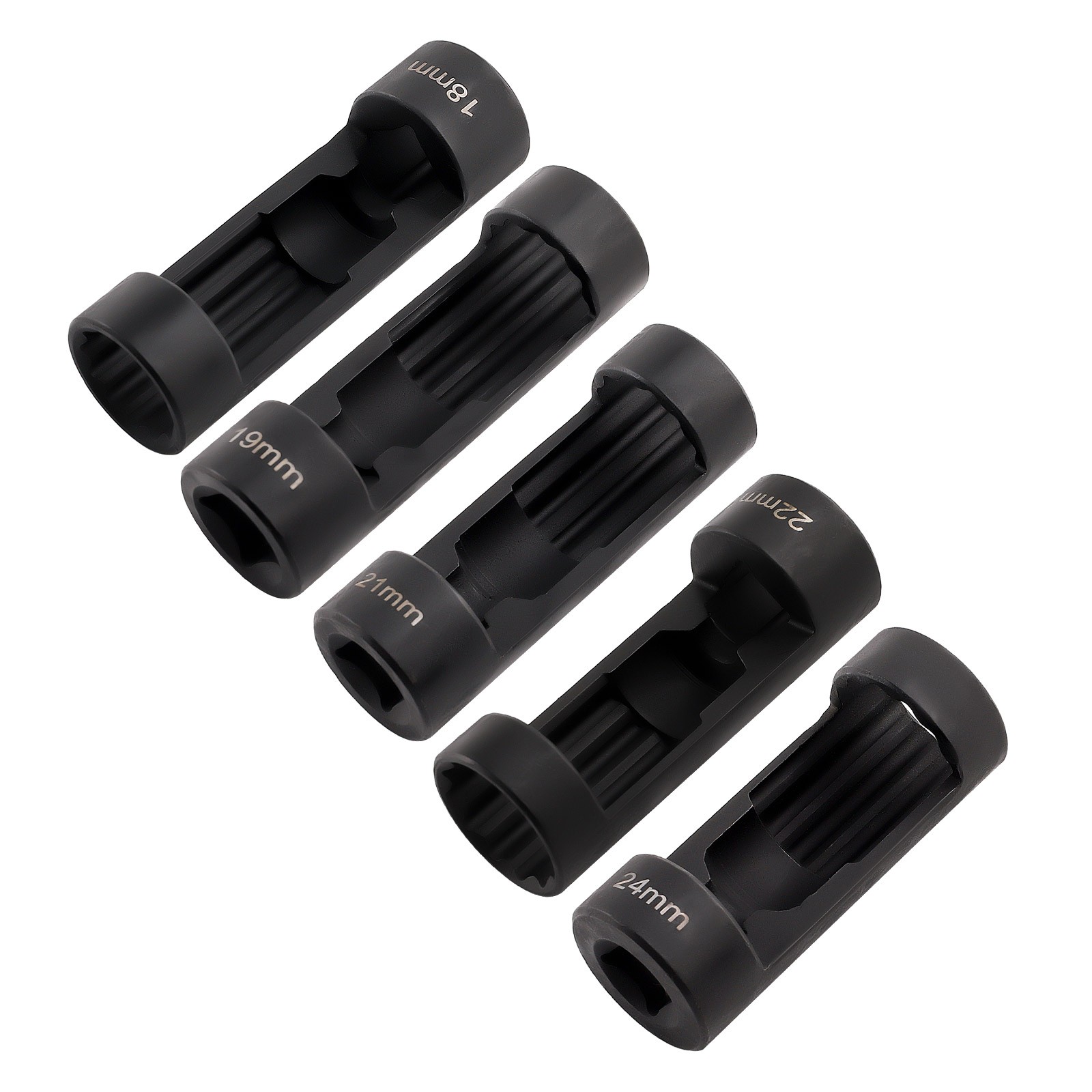 5pcs Strut Nut Socket 18mm 19mm 21mm 22mm 24mm 1/2 Drive Suspension Shock Tool