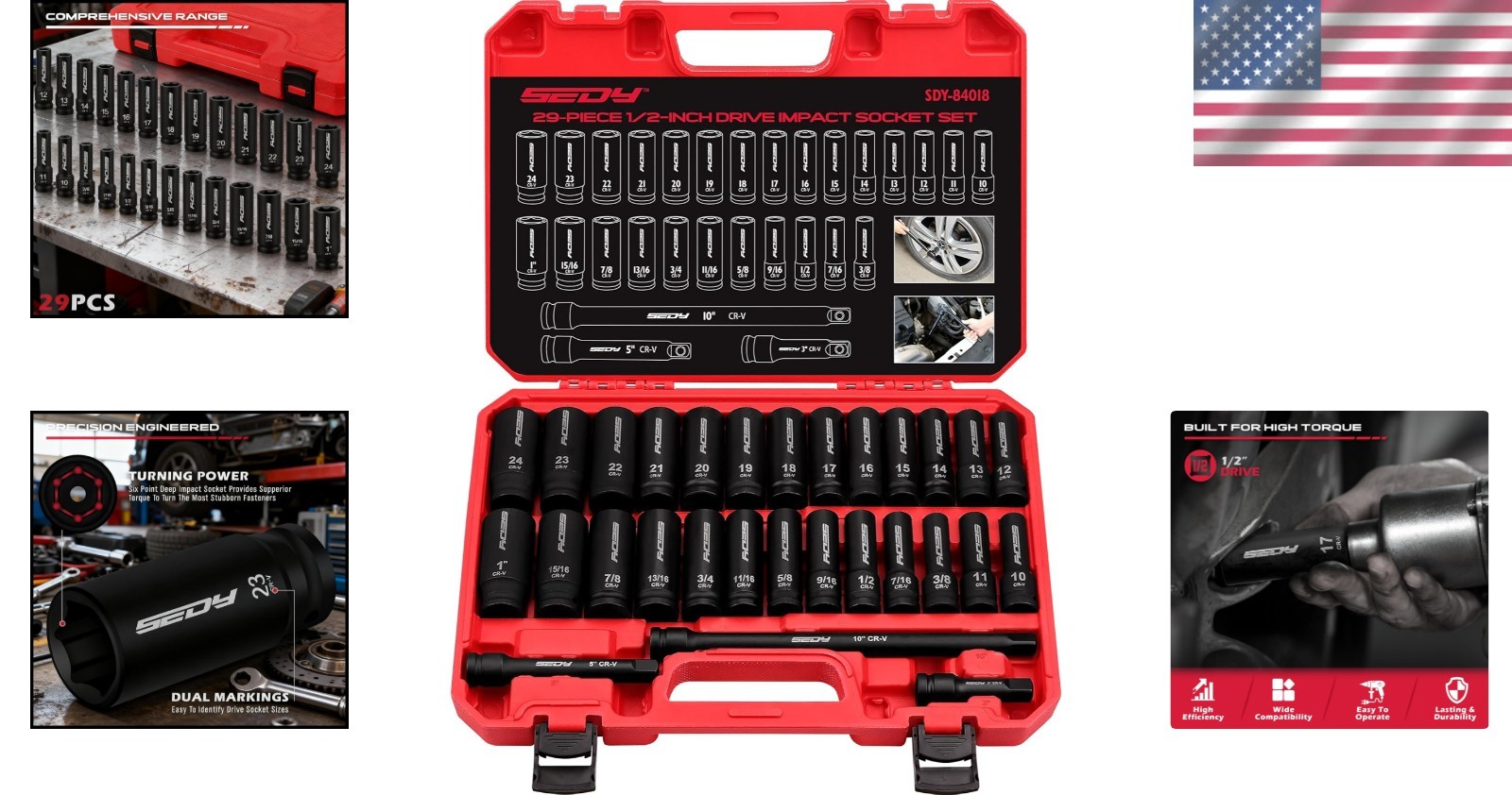 Precision 29-Piece Chrome Vanadium Socket Set