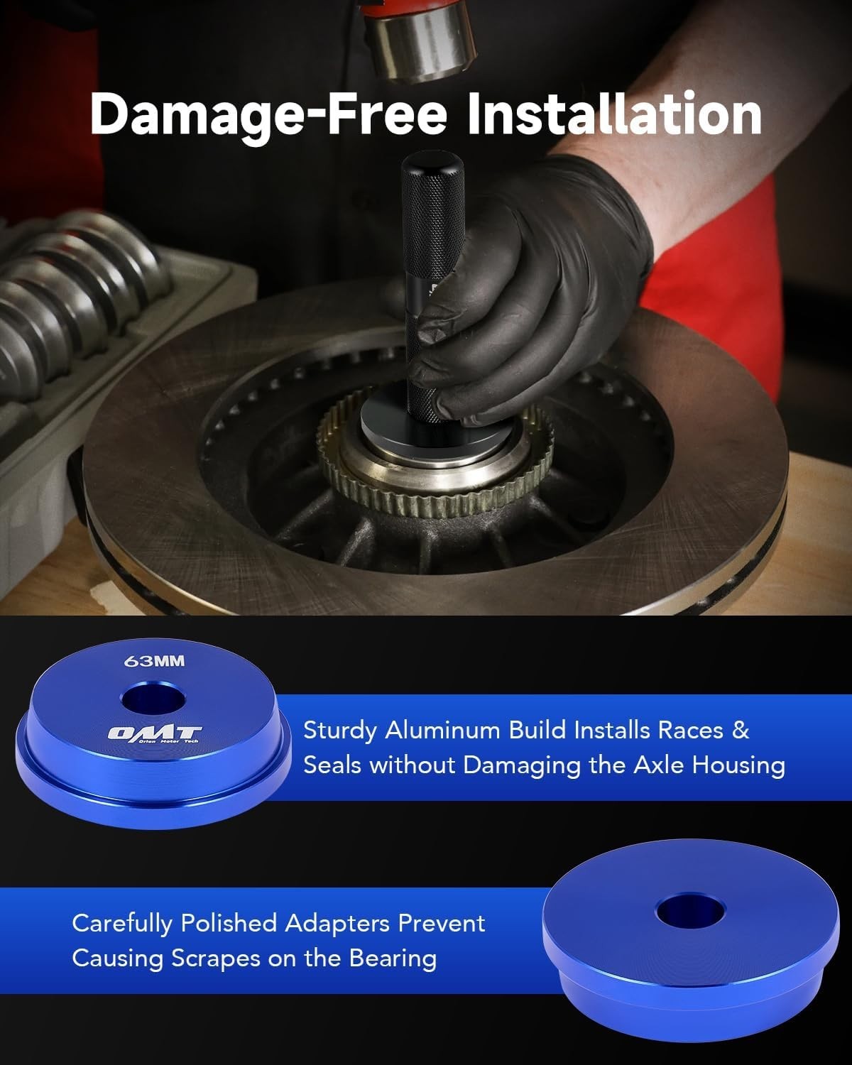 Heavy-Duty Bearing Press Kit – 10pc Set with 9 Adapters for Easy Installation