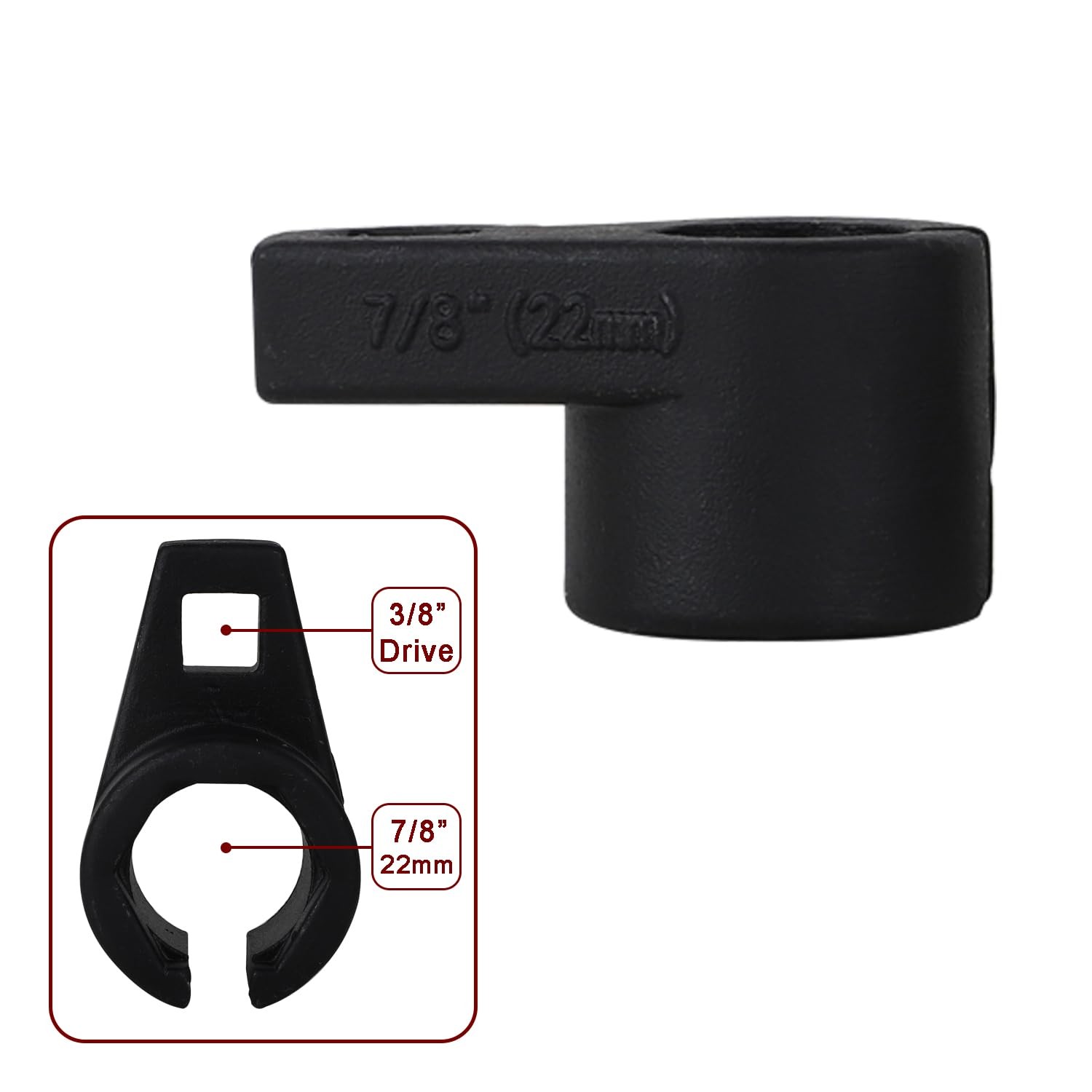 ITEQ 5 Pcs Automotive Oxygen Sensor Socket Wrench 7/8” 3/8” 1/2”, Black White