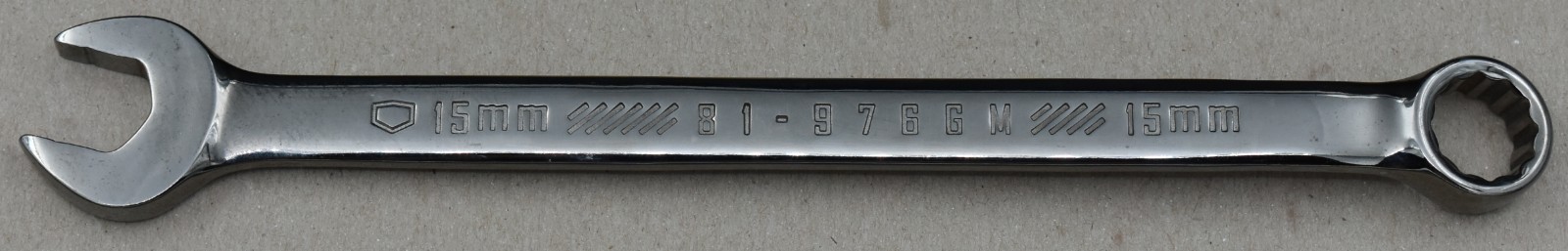 CRAFTSMAN GUNMETAL 81-976GM, 15MM METRIC, 12-POINT, COMBINATION WRENCH