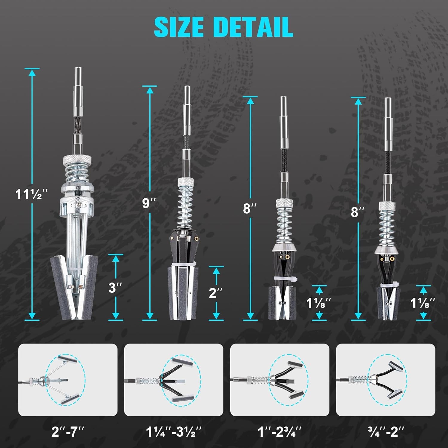 7-Piece Engine Cylinder Hone Kit – Precision Polishing Tools with Honing Stones