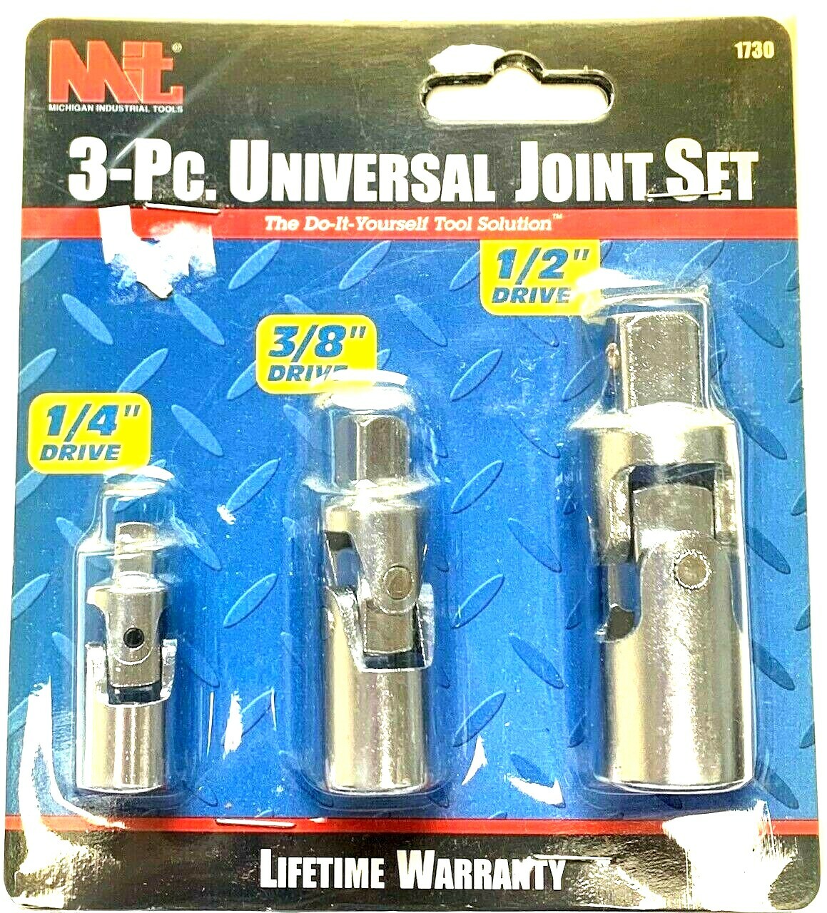 3 PIECE UNIVERSAL JOINT SET UNIVERSAL SOCKET 1/4″, 3/8″, & 1/2″ DRIVE MIT #1730