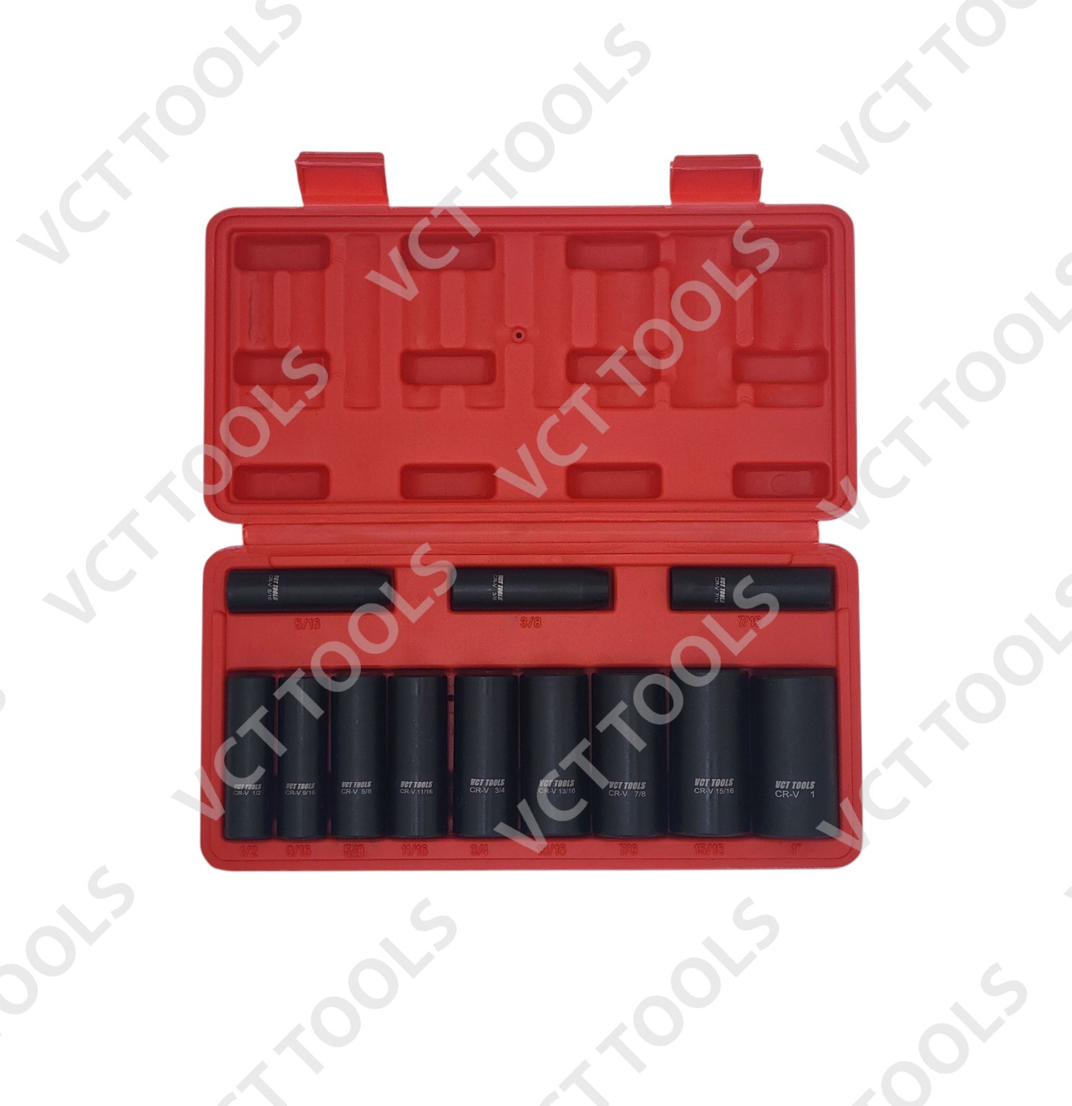 12pc 3/8″ Drive Deep Impact Standard Socket Set, 6-Point SAE 5/16″ -1″