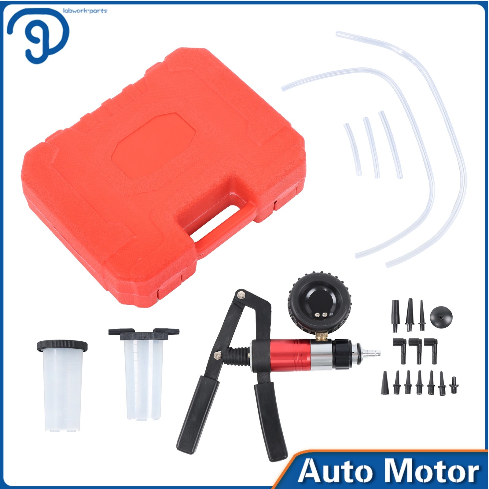 Hand Held Vacuum & Pressure Pump Tester Set Brake Bleeder Bleeding Kit W/ Case