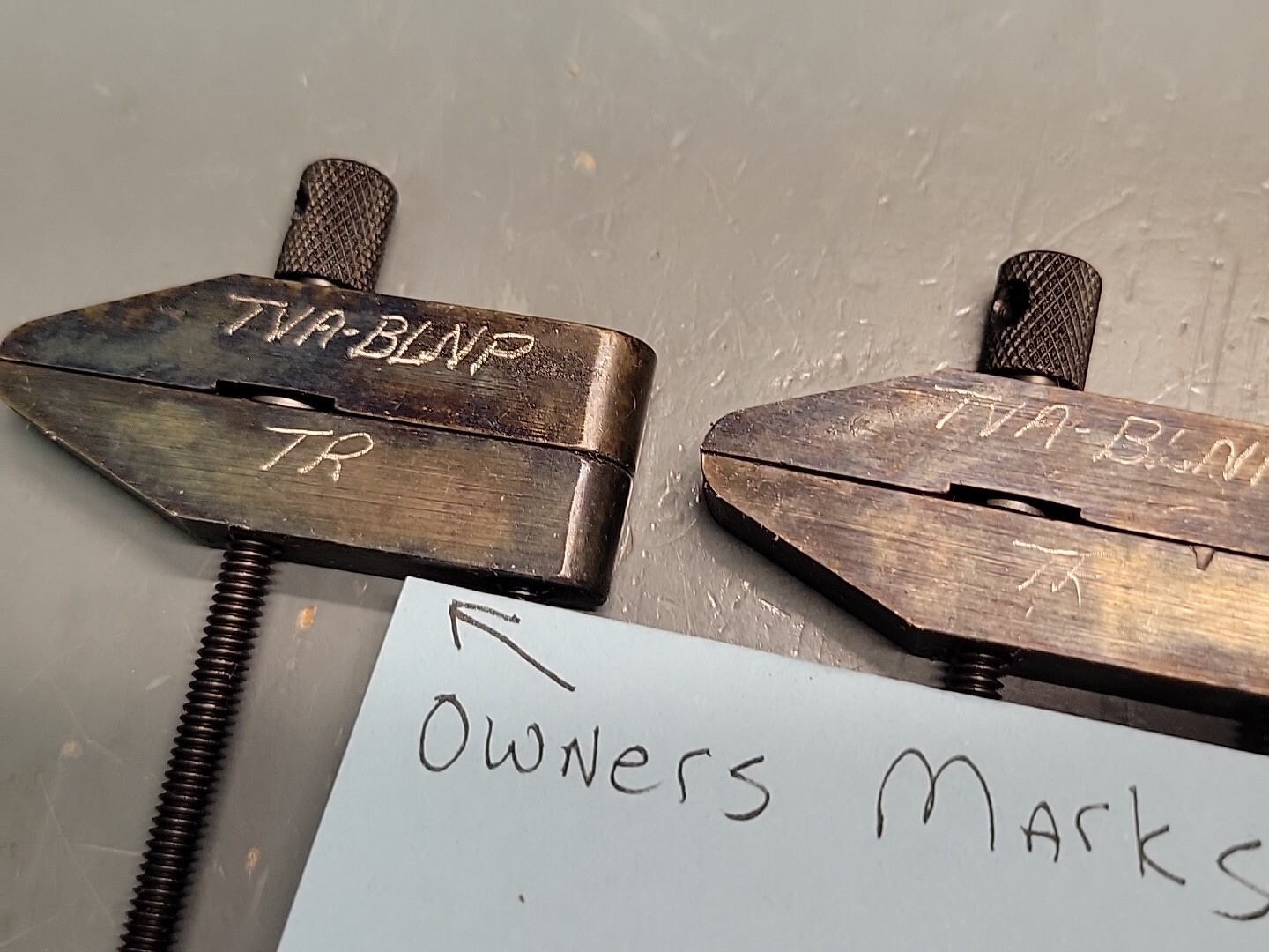 L. S. Starrett Machinist Parallel Clamps # 161A 2 Clamps W/ Owner Mark NOS