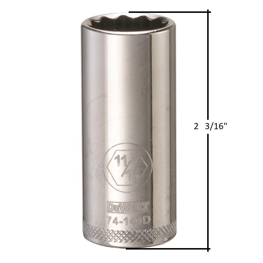 DeWALT DEEP SOCKET 11/16″ (11/16 in) 12 Point 3/8 Drive DWMT74140OSP – Free Ship