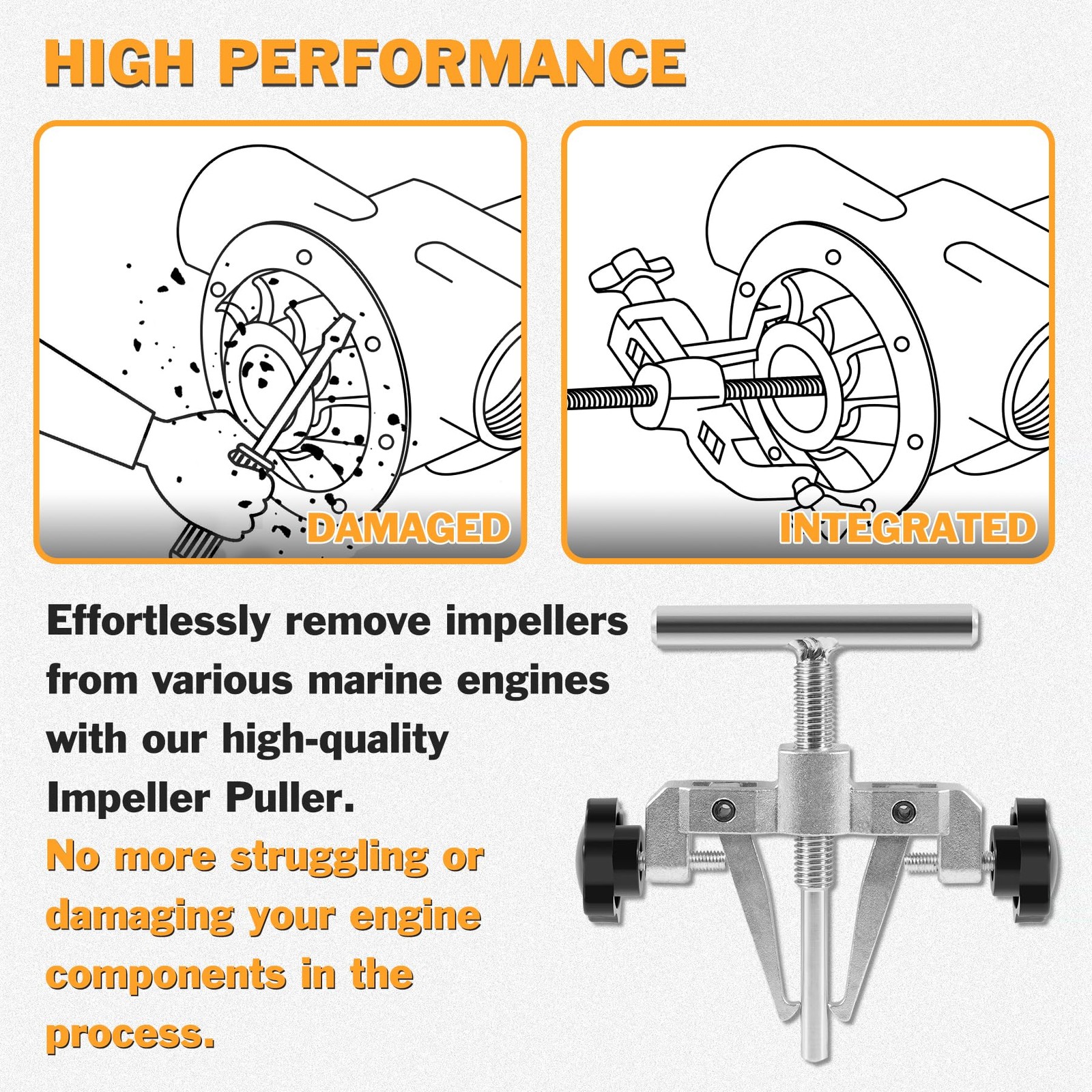 660040-1 Impeller Puller Removal for Impellers 2-1/4″ to 2-9/16″ Jabsco Pump