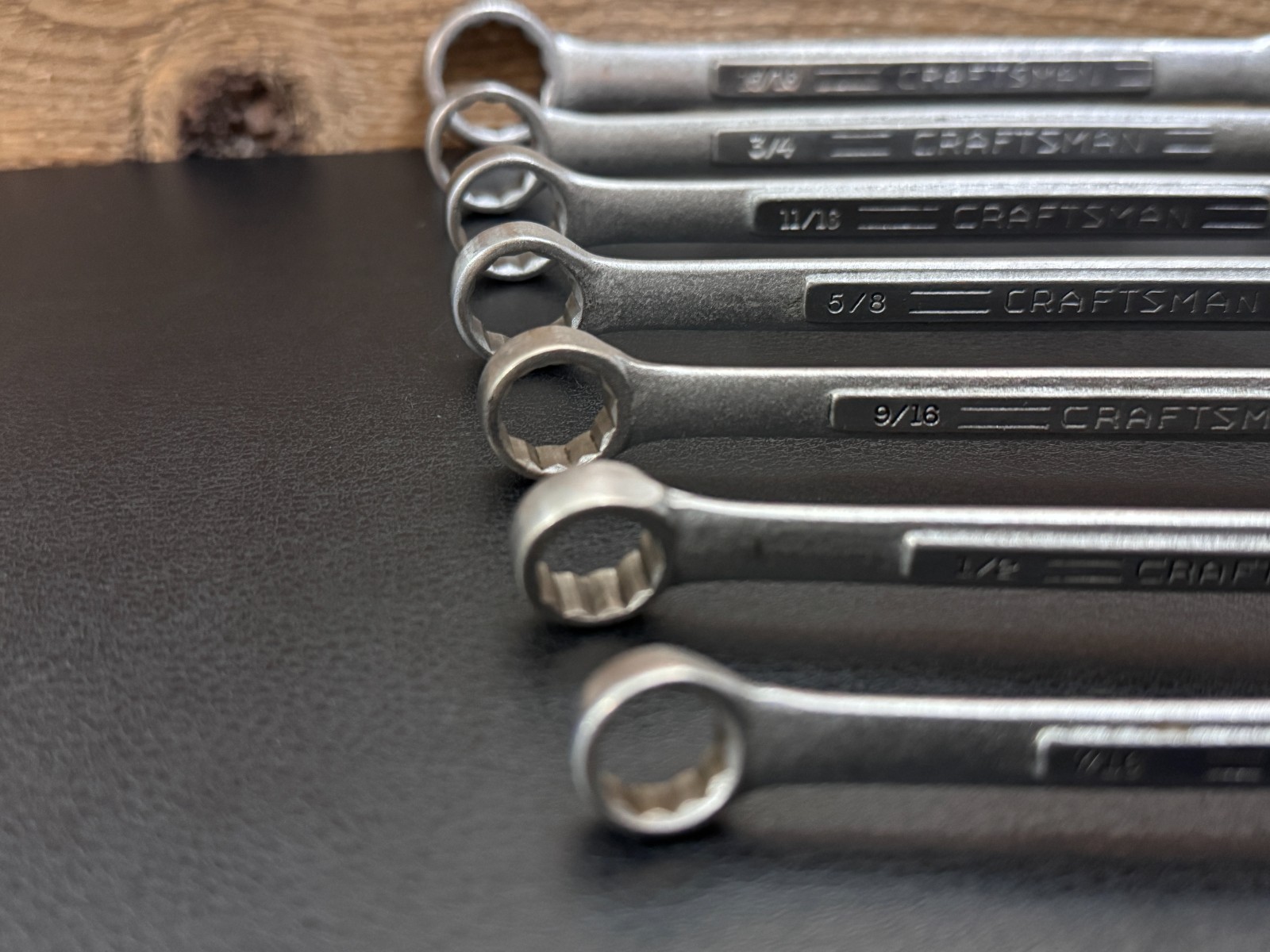Vintage Craftsman =V= SAE Combination Wrench Set 7/16 to 15/16 7pc Forged in USA