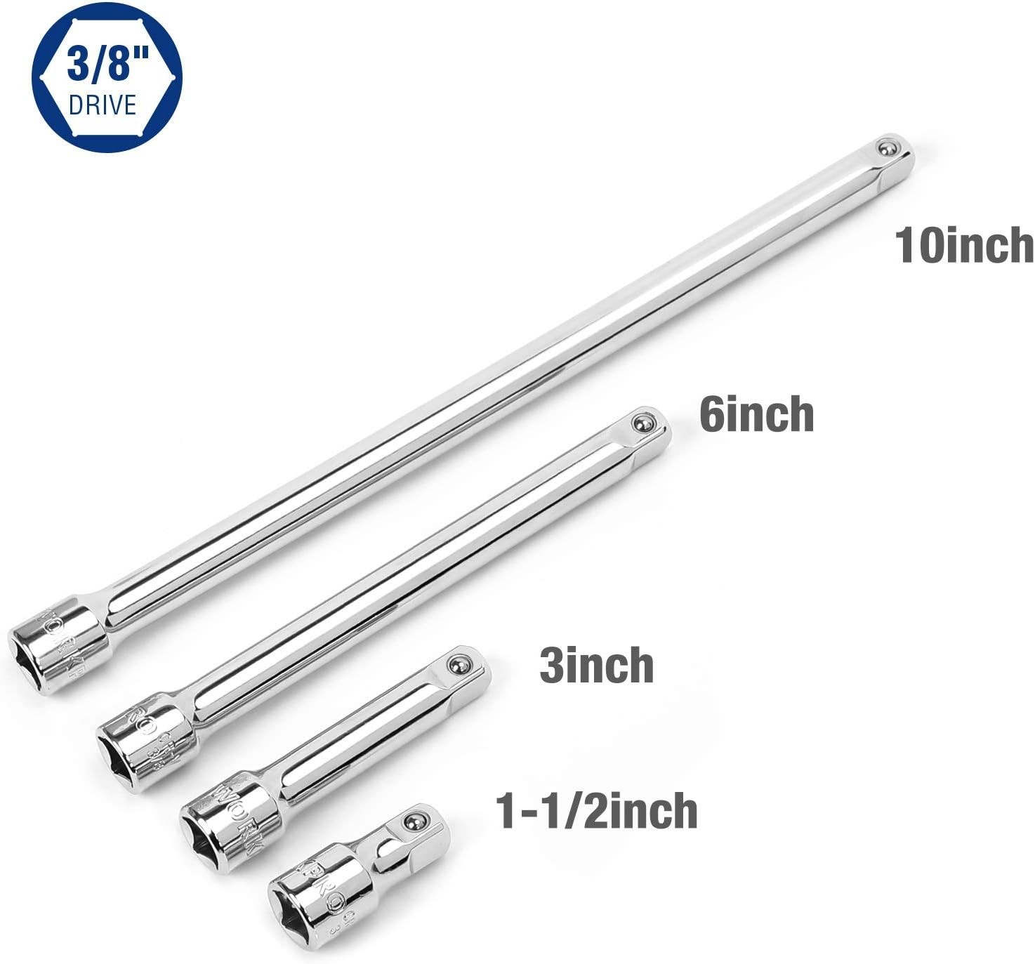 Versatile 3/8 Drive Extension Bar Set – 4 Durable Tools for All Automotive Jobs
