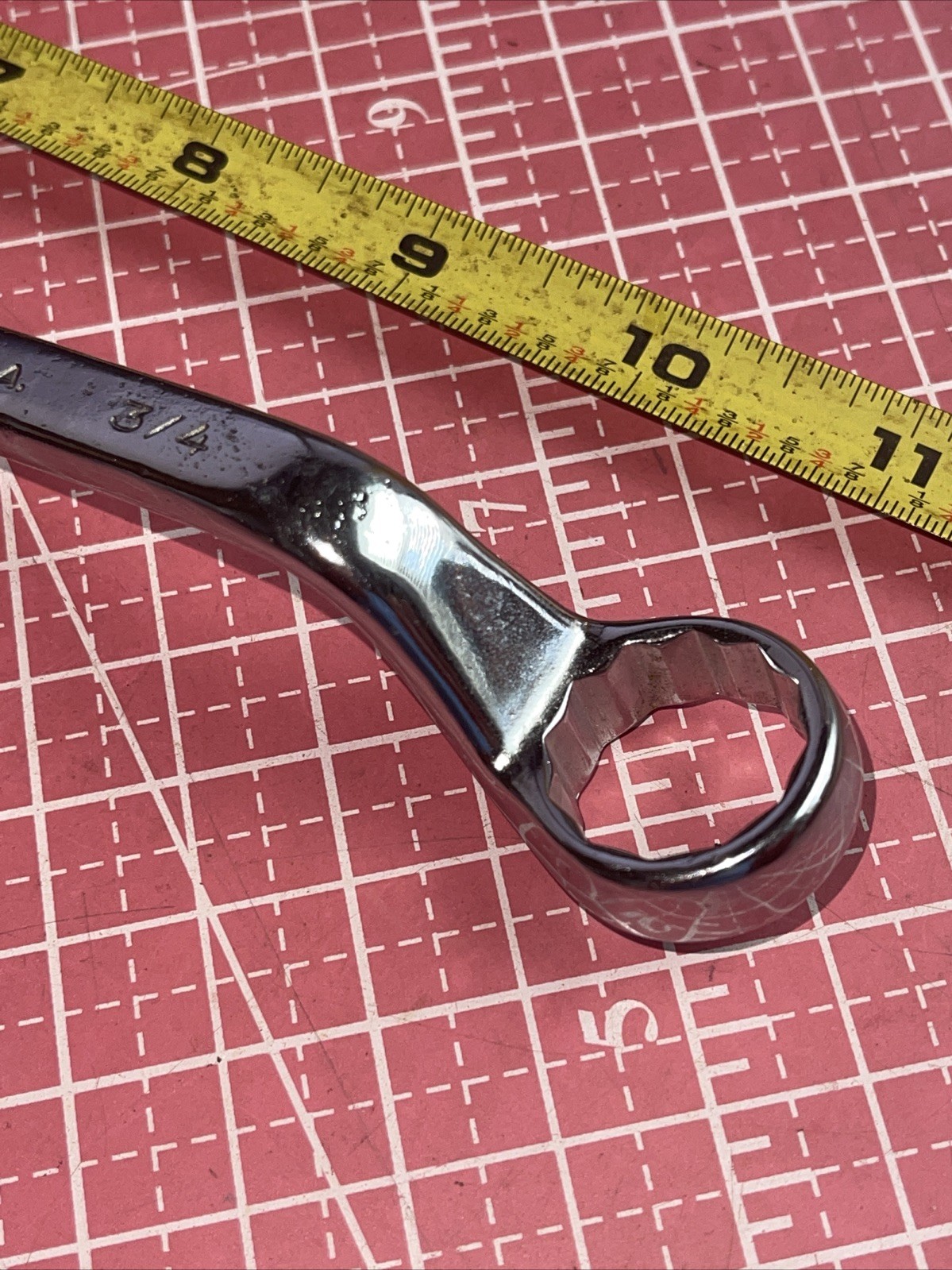 NOS Duro Indestro USA 743a 5/8 X 3/4 In SAE 12 Point Box End Wrench 5/8” Stubby
