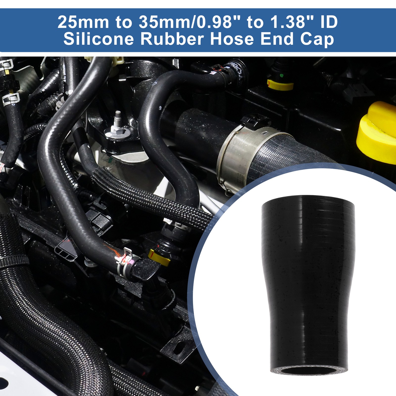 For silicone coupler straight tube 25-35mm 3 layers fabric 76mm black